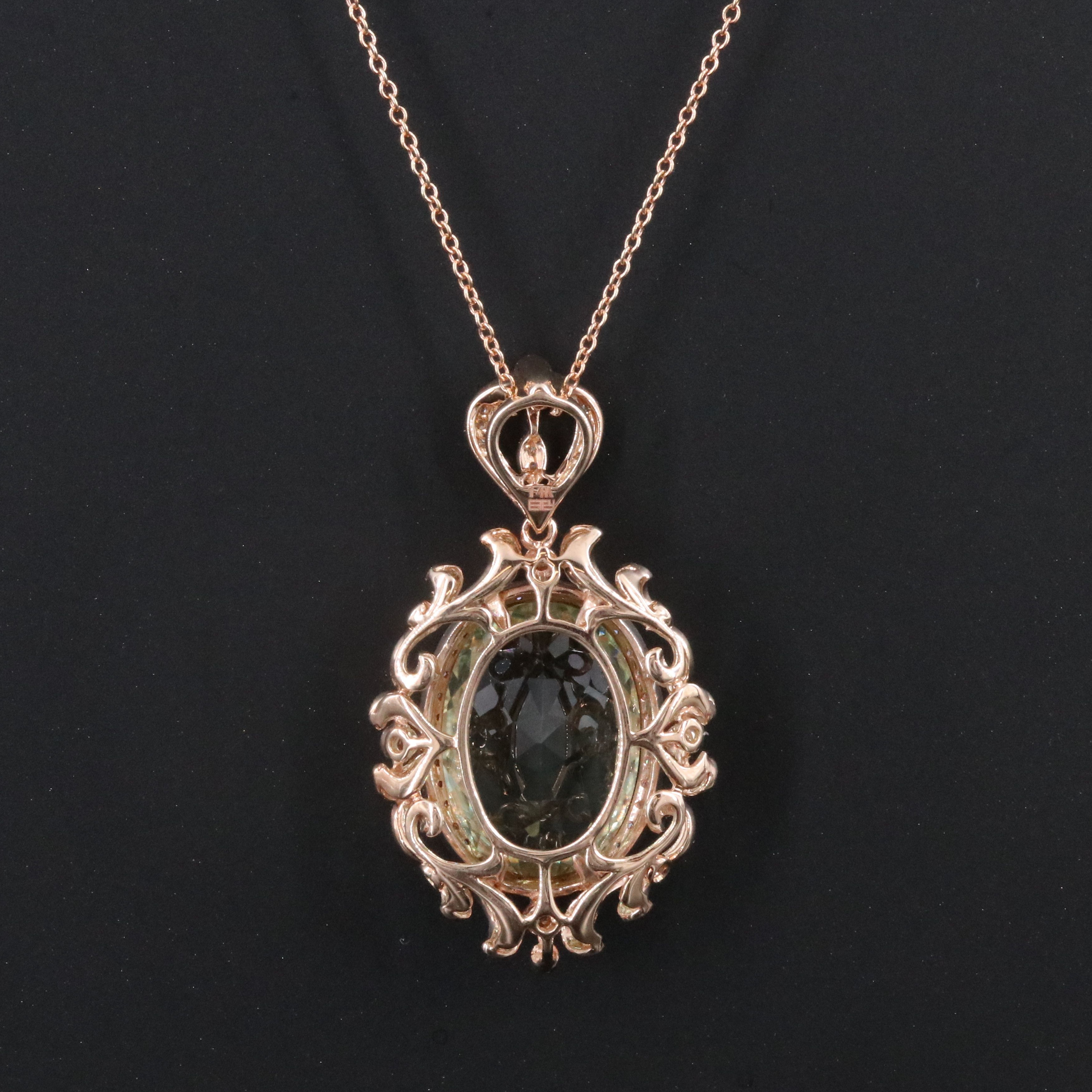 EFFY 14K Rose Gold 10.26 CT Prasiolite and Diamond Pendant Necklace