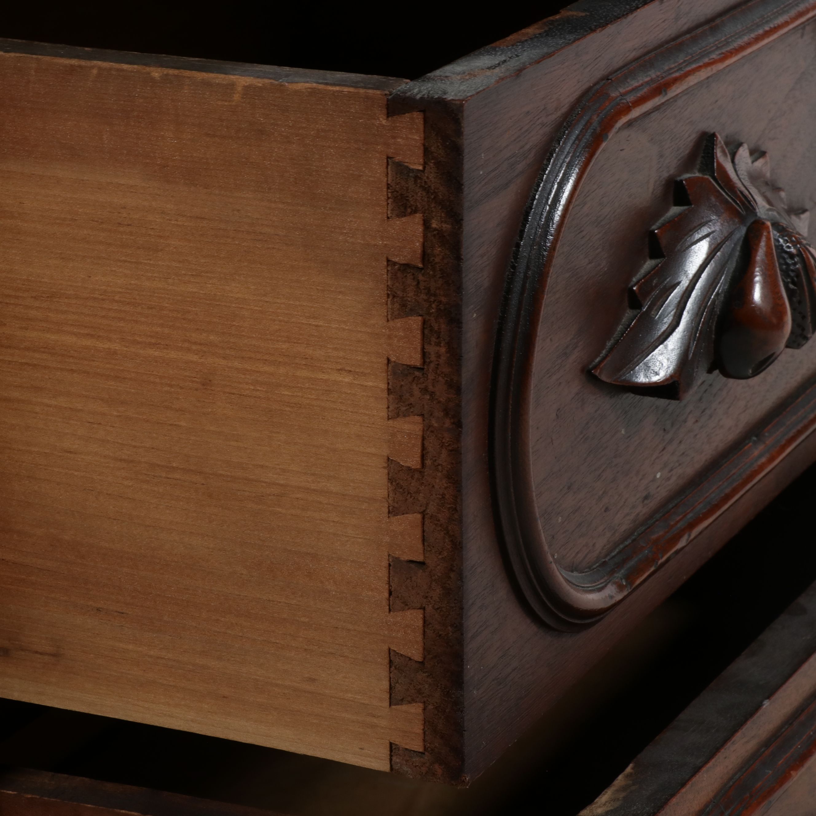 American Renaissance Revival Walnut "Wishbone" Commode, Mid to Late 19th Century