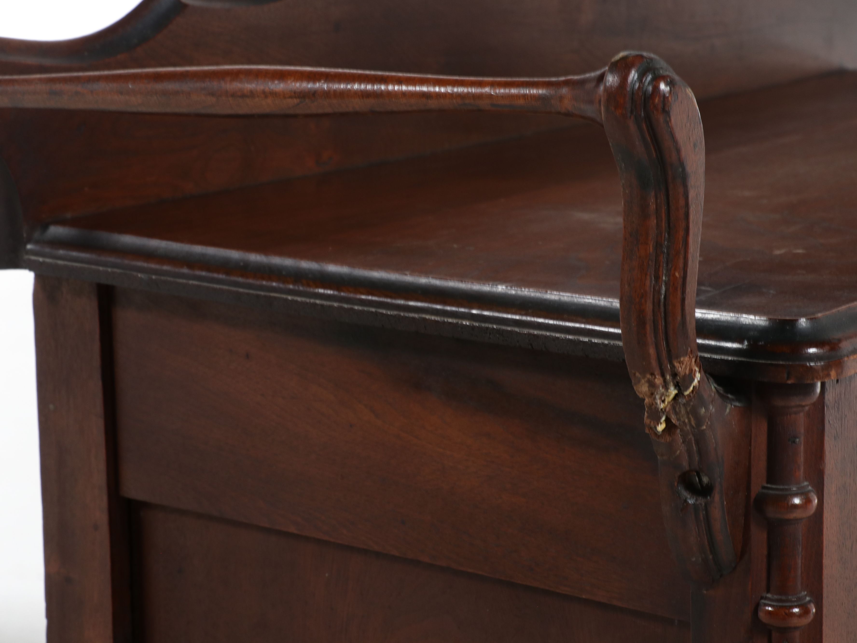 American Renaissance Revival Walnut "Wishbone" Commode, Mid to Late 19th Century