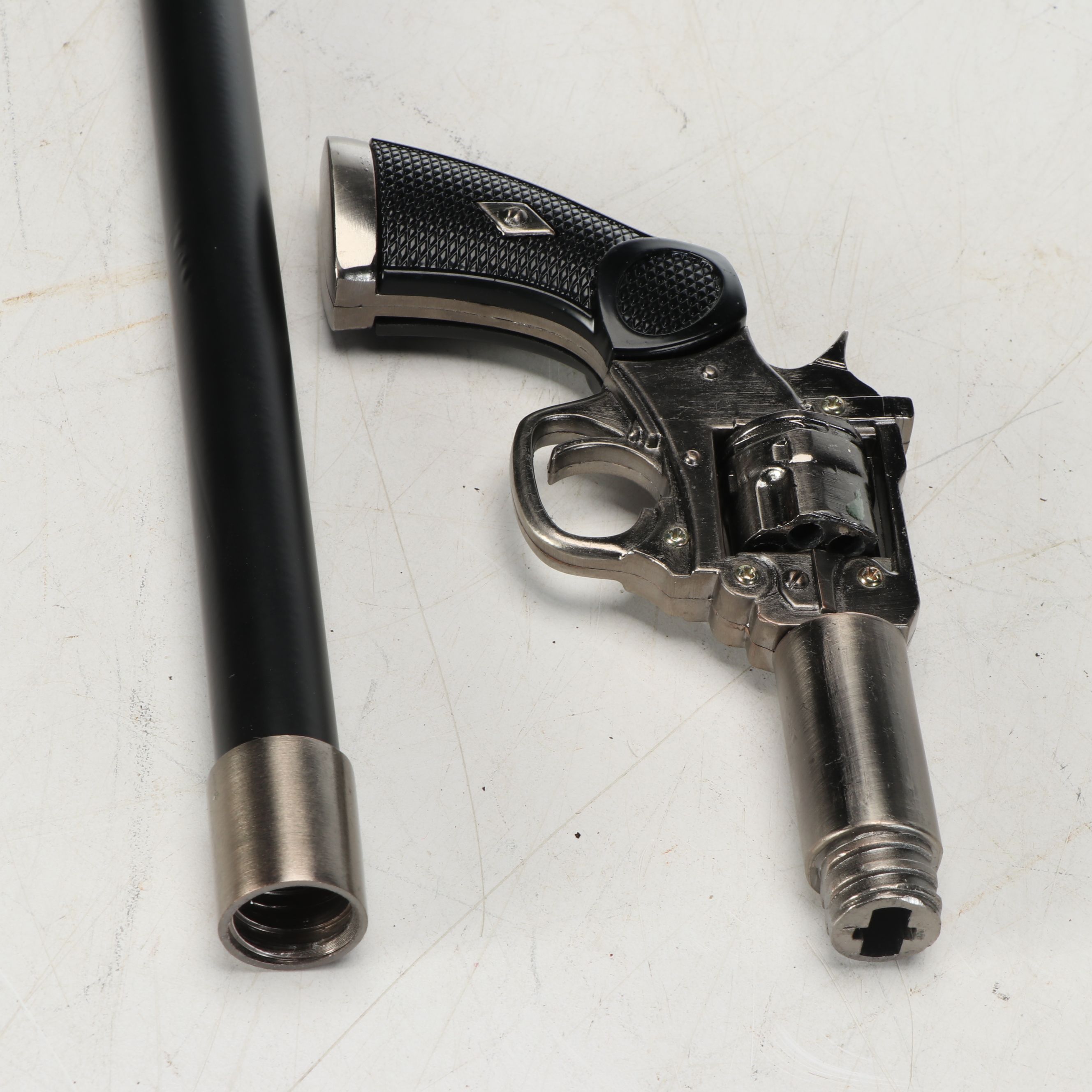 Revolver Pistol Handle Sword Cane