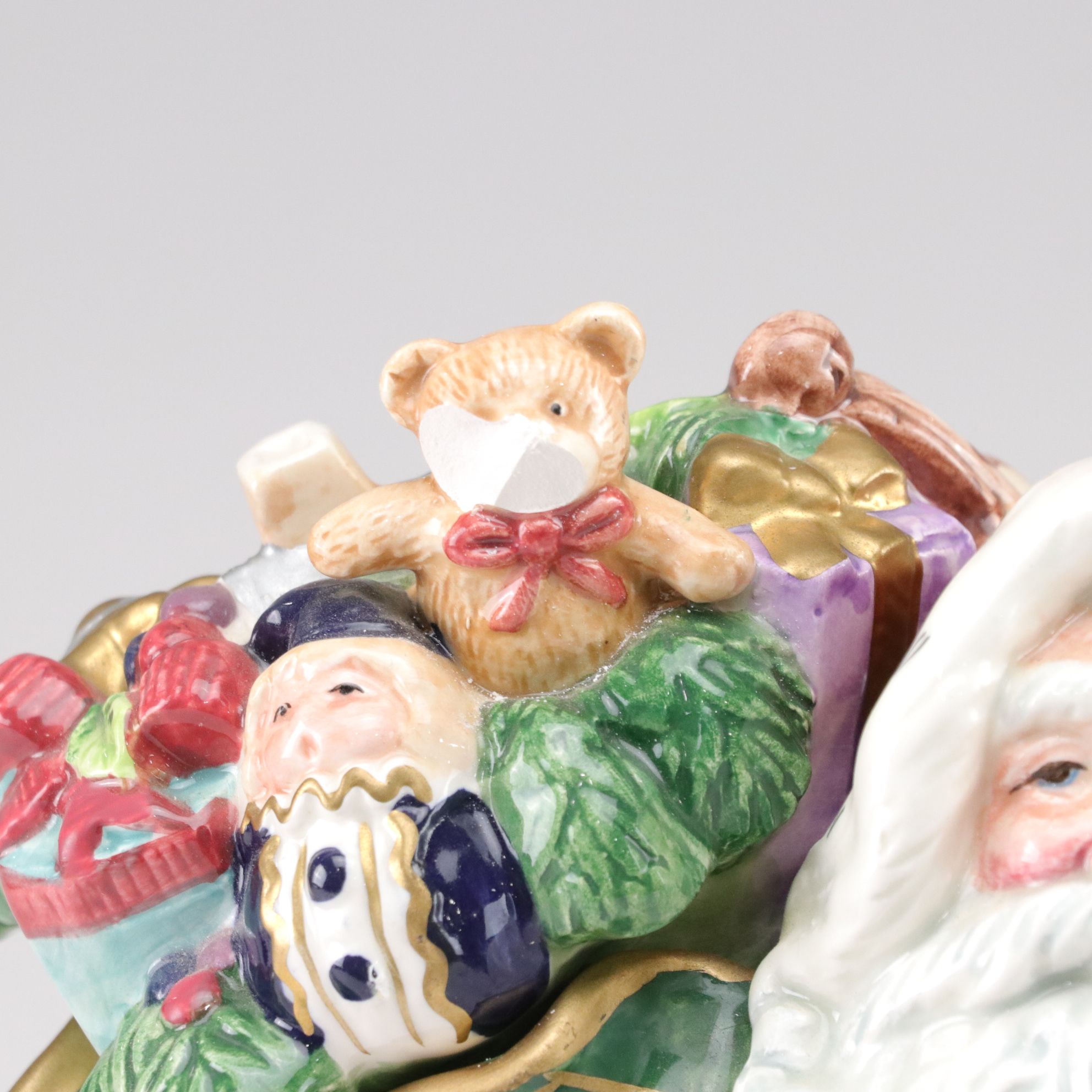 Fitz & Floyd Florentine Christmas Pitcher and Santa Tealight Candle Holders