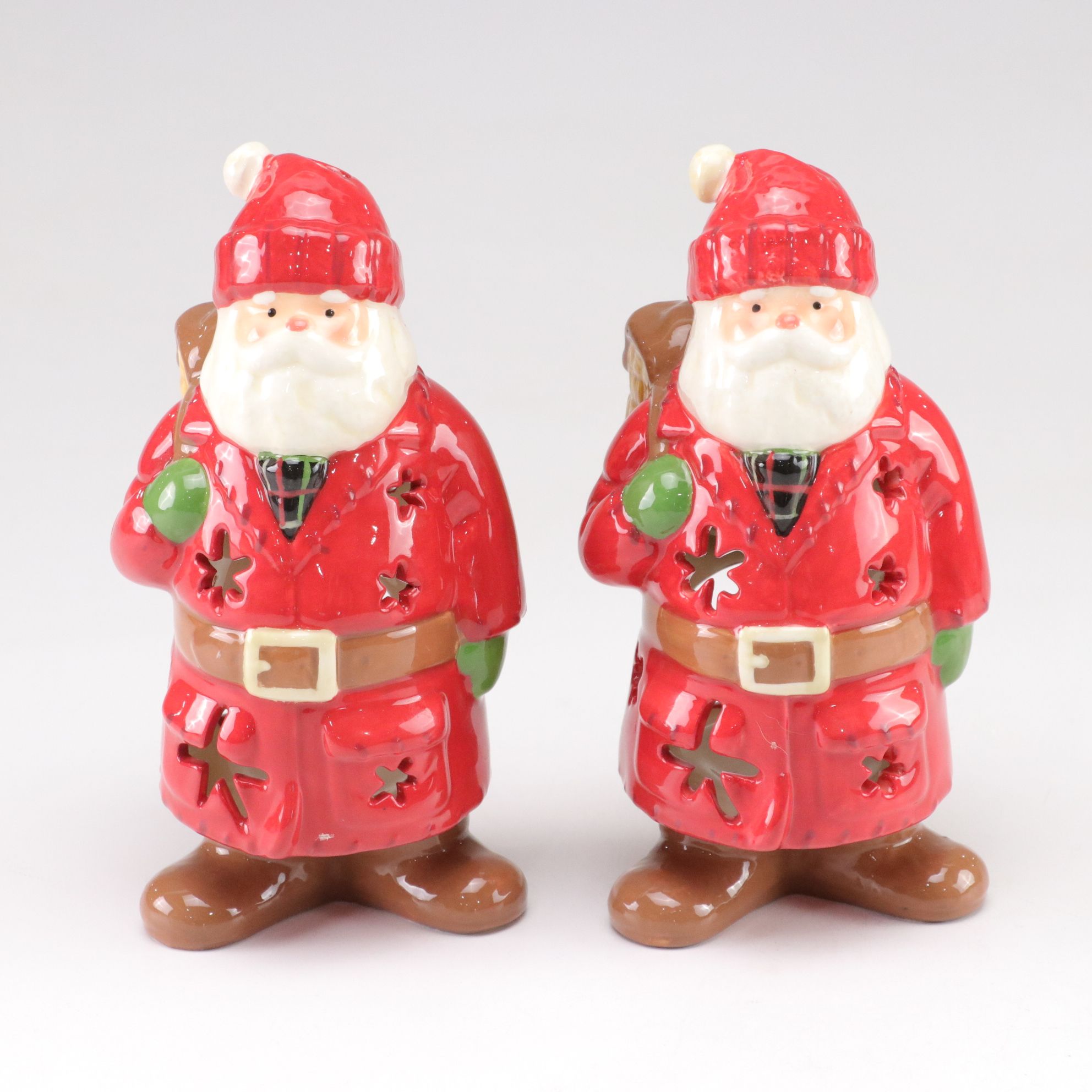 Fitz & Floyd Florentine Christmas Pitcher and Santa Tealight Candle Holders