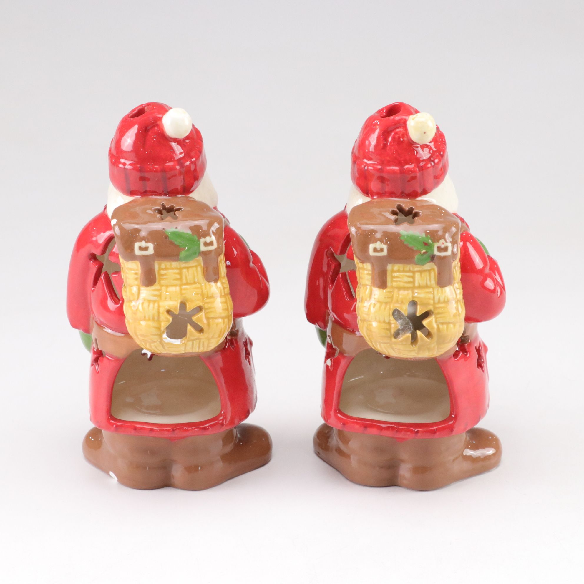 Fitz & Floyd Florentine Christmas Pitcher and Santa Tealight Candle Holders