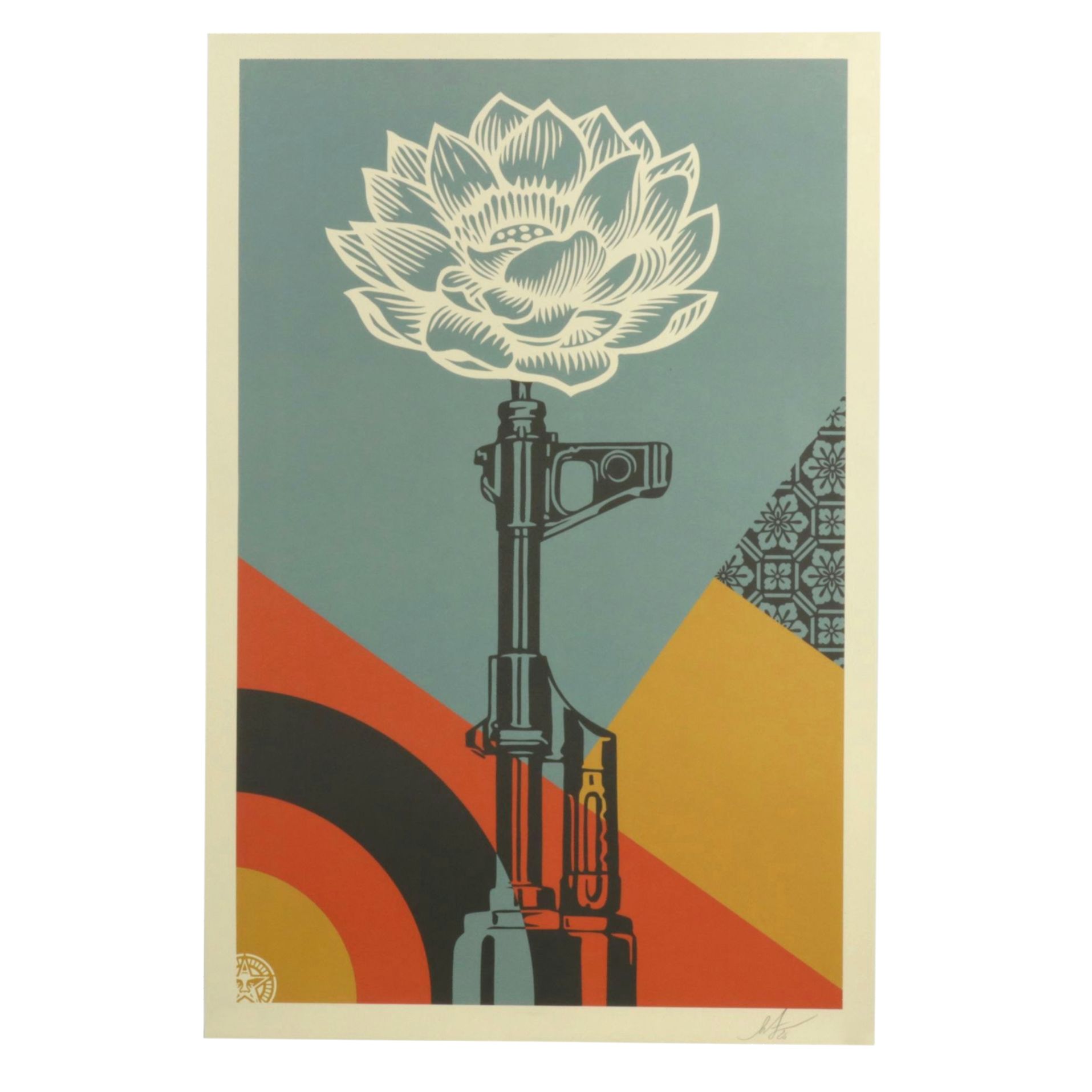 Shepard Fairey Offset Lithograph "AK-47 Lotus," 2026