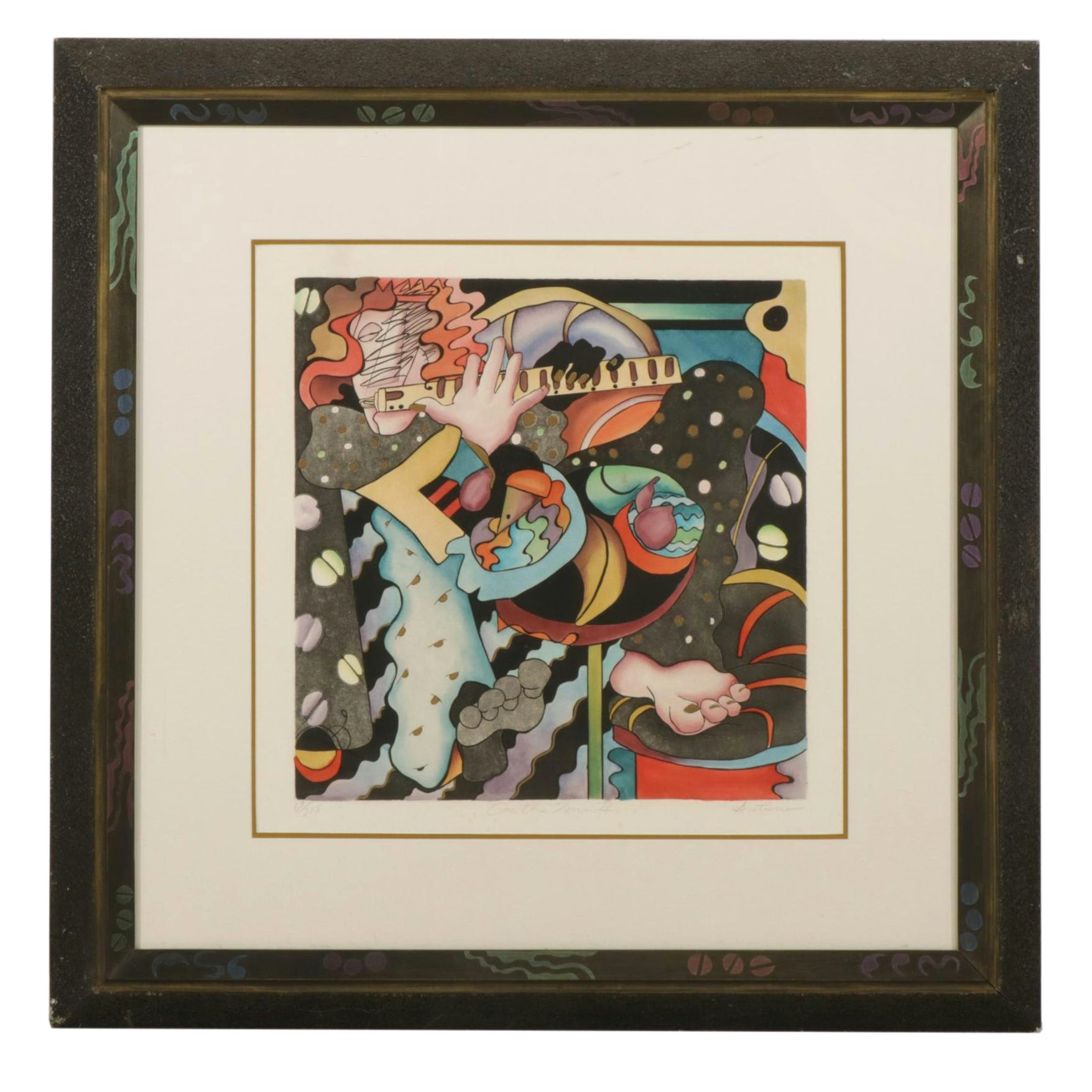 Antonio Modernist Lithograph "On the Town II," Late 20th Century