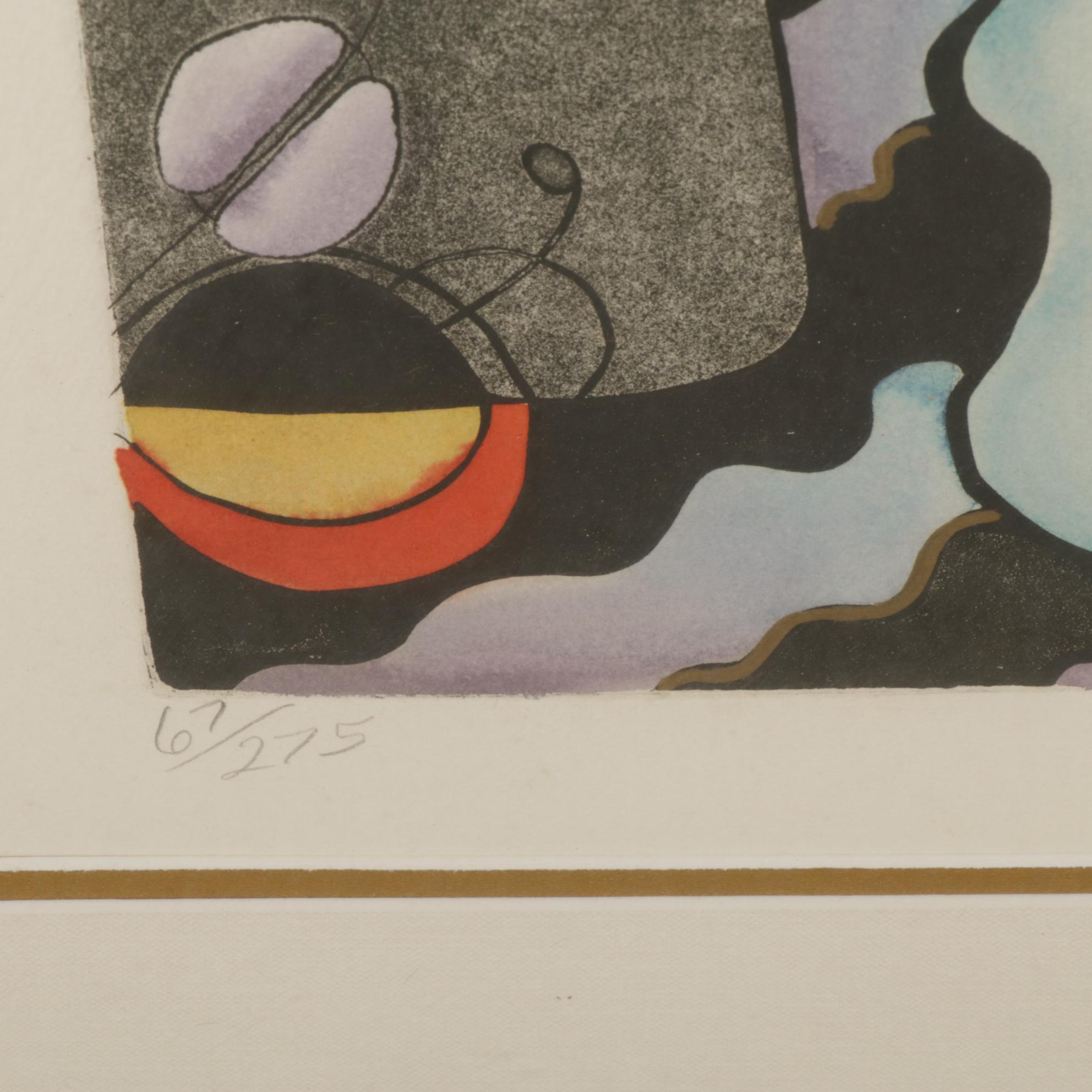 Antonio Modernist Lithograph "On the Town II," Late 20th Century