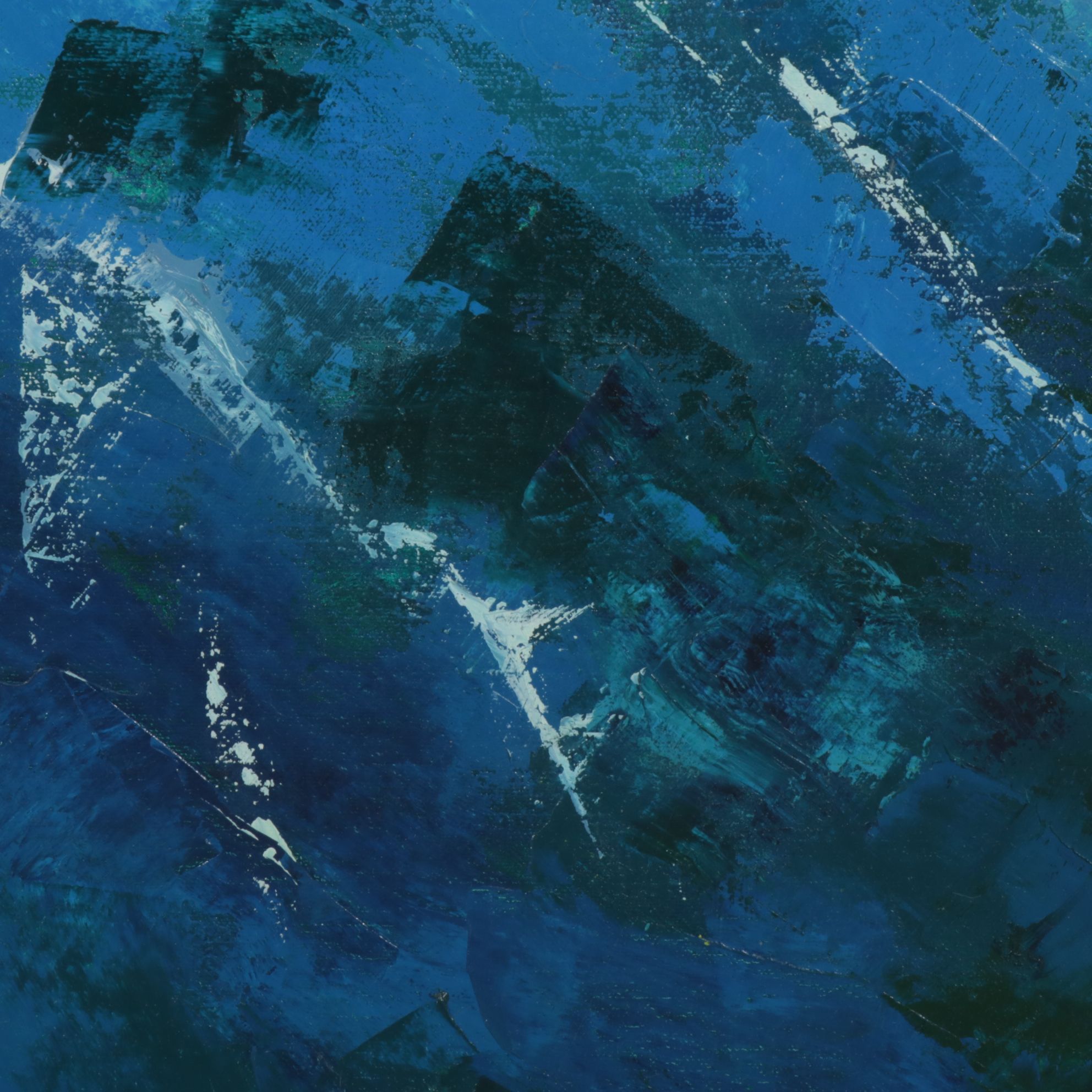 Roy Wolfe Abstract Oil Painting of Mountain Range Landscape, Late 20th Century