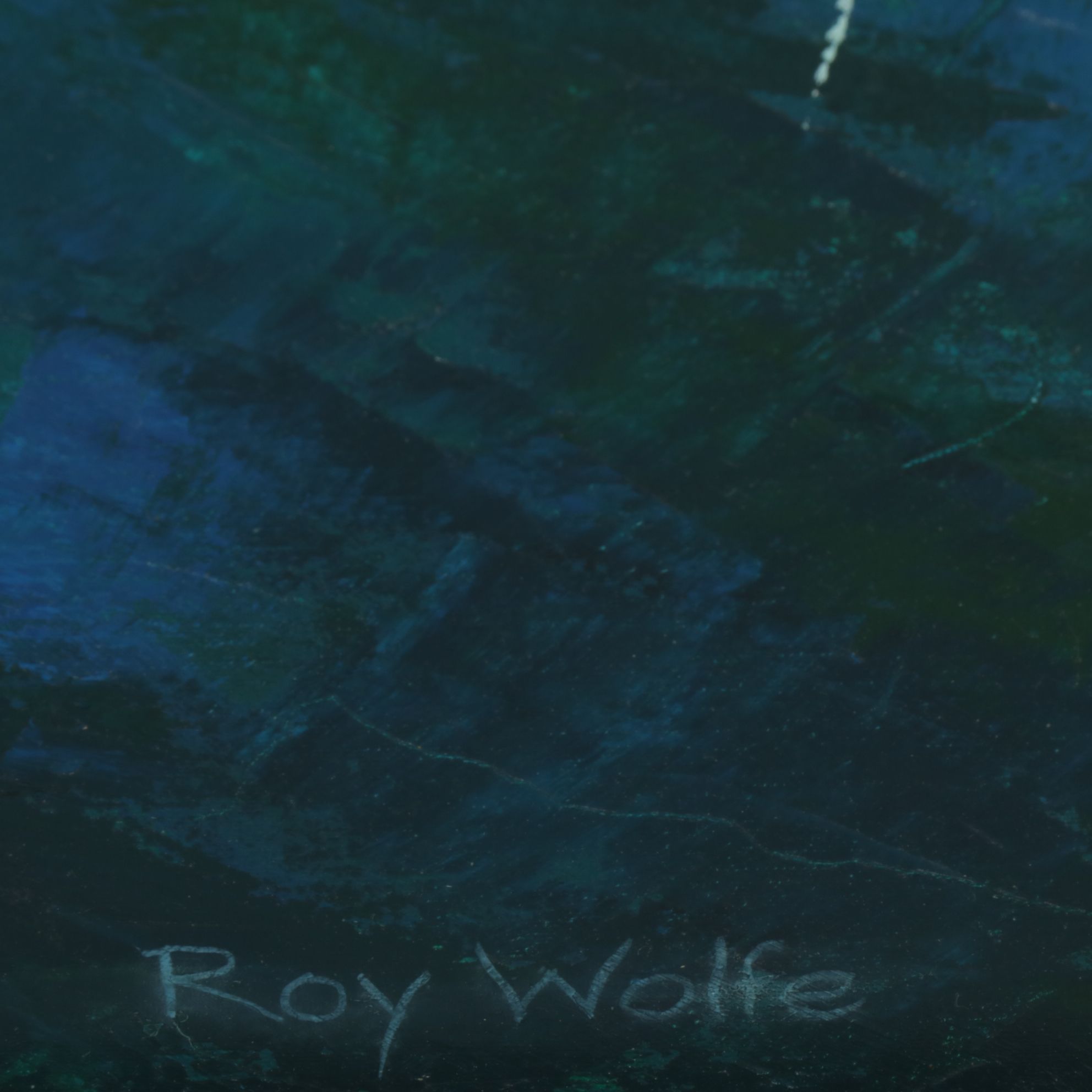 Roy Wolfe Abstract Oil Painting of Mountain Range Landscape, Late 20th Century