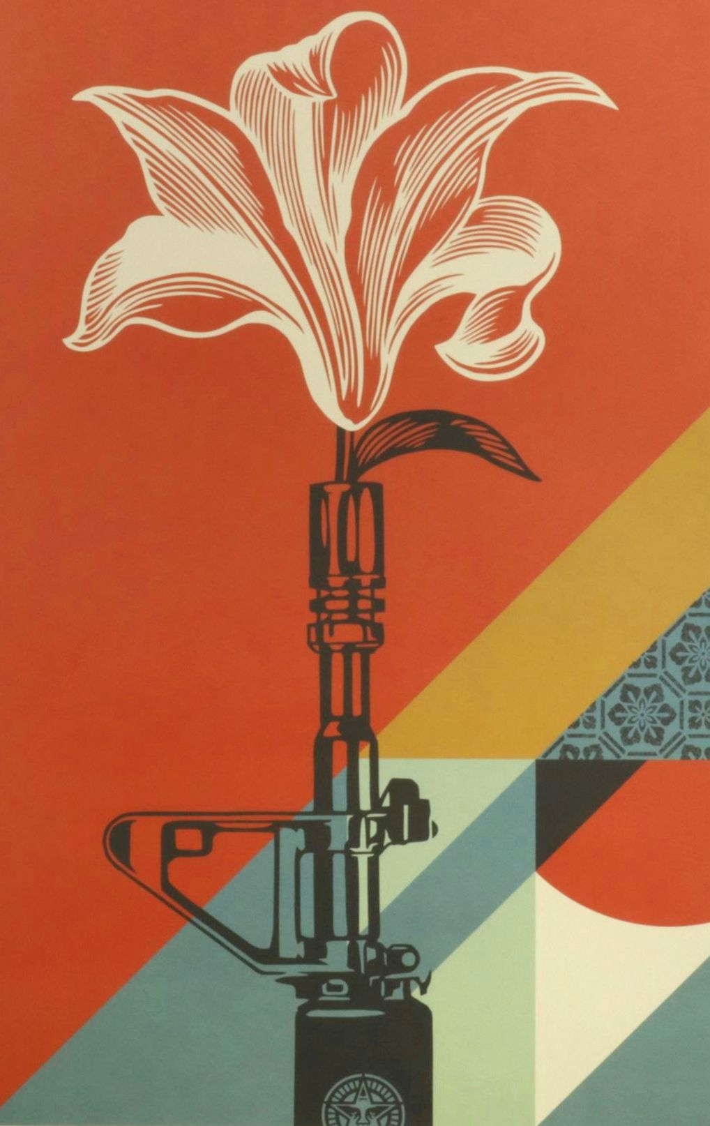 Shepard Fairey Offset Lithograph "AR-15 Lily", 2026