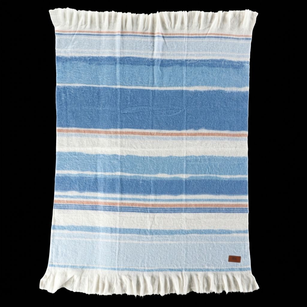Frye Geometric and Striped Wool Blend Throw Blankets