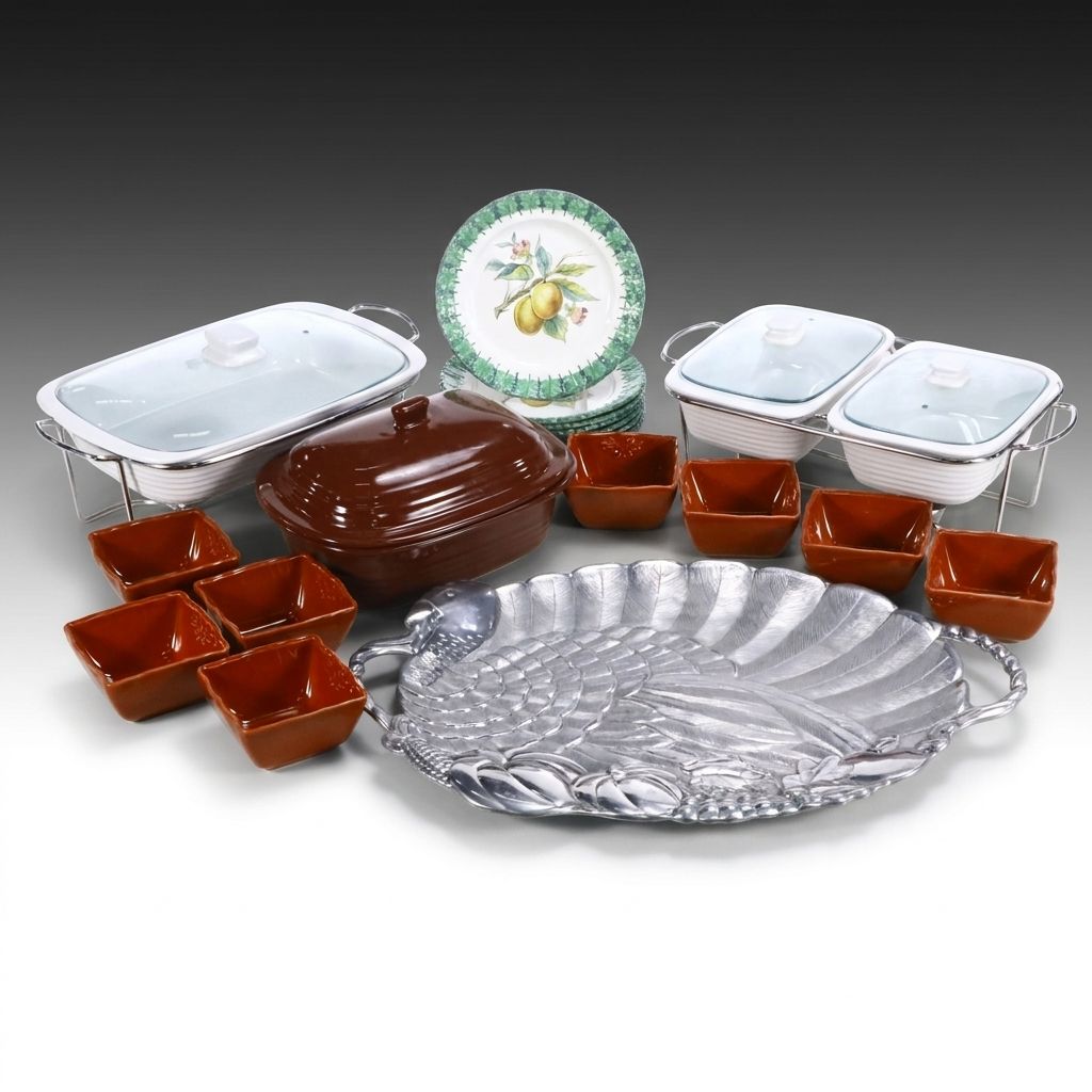 Lenox Autumnal Handle Tray, Sur la Table Bowls, Buffet Dishes and More Serveware