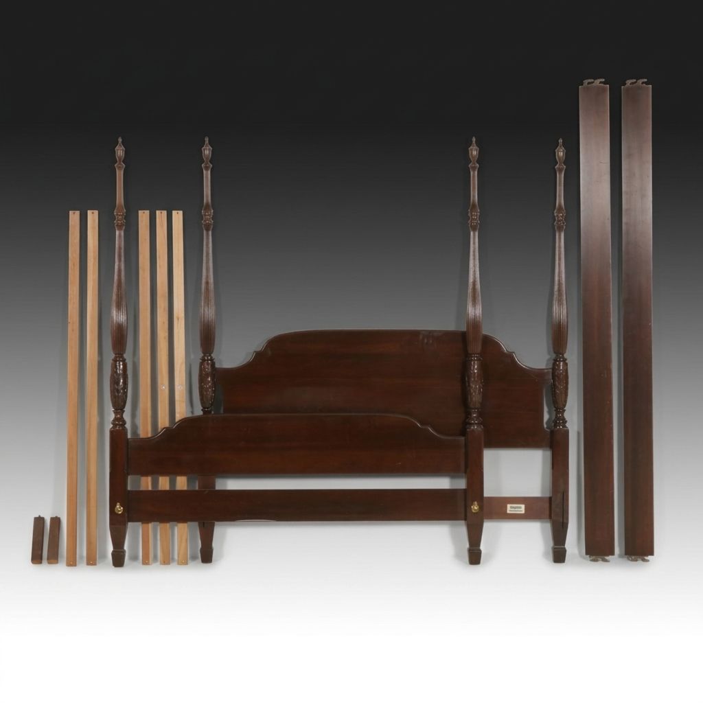 Ethan Allen Federal Style Cherry Queen Size Four Poster Bed Frame