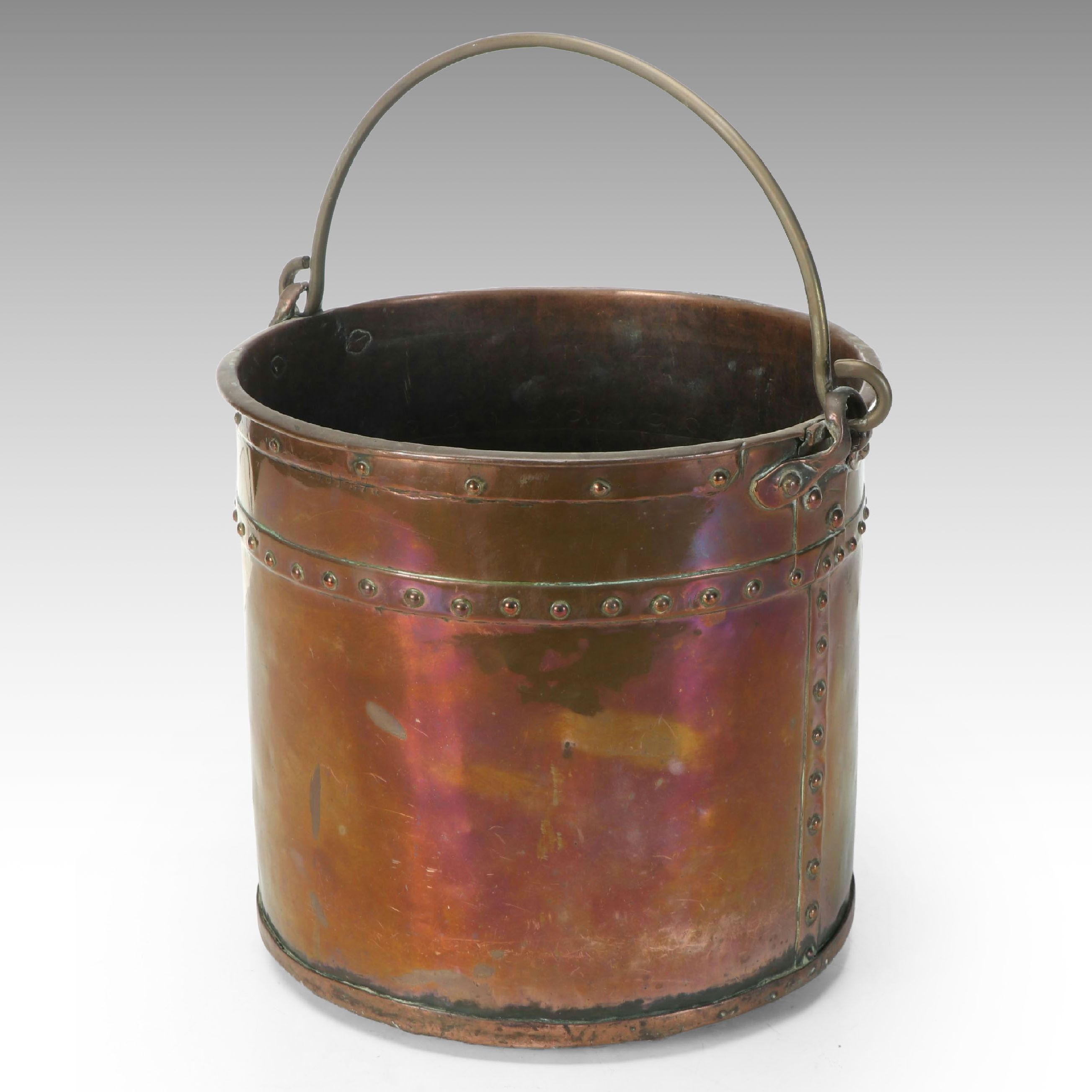 Rustic Riveted Copper Bucket