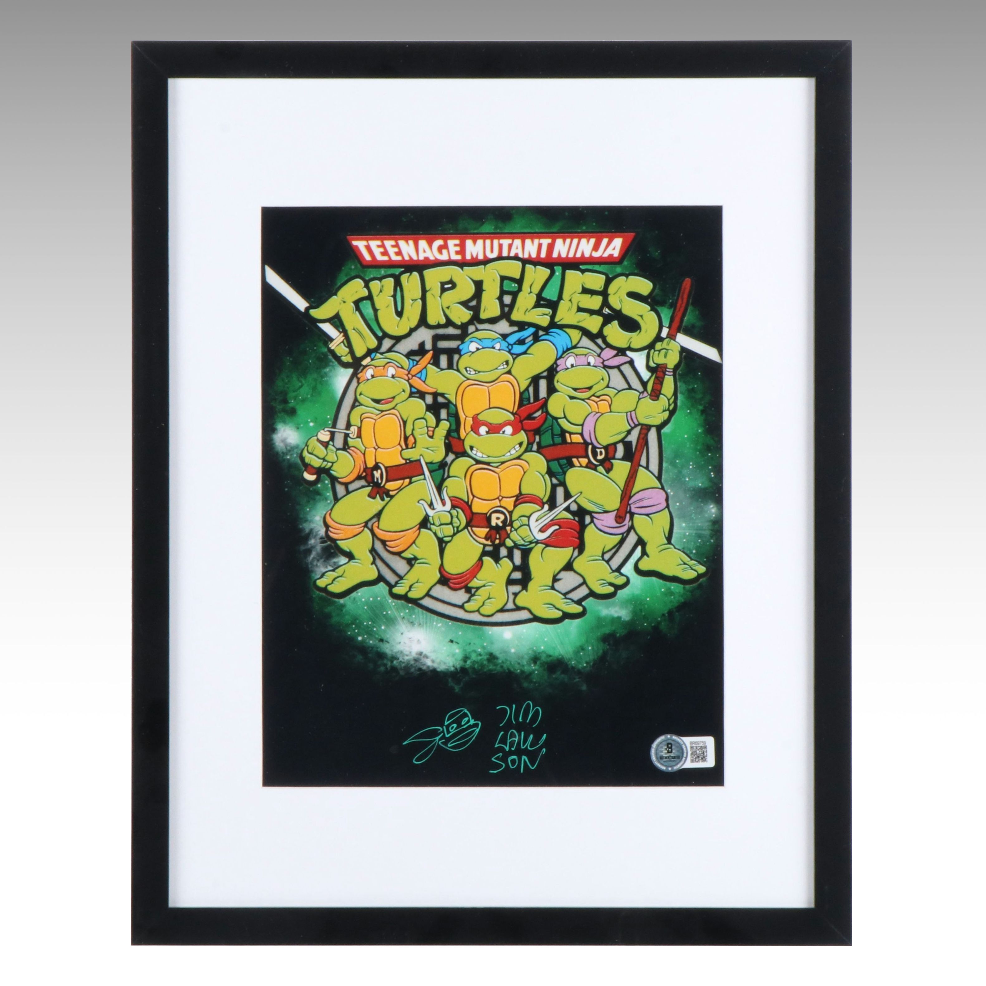 Jim Lawson Signed “Teenage Mutant Ninja Turtles” Print in Matted Frame, Beckett