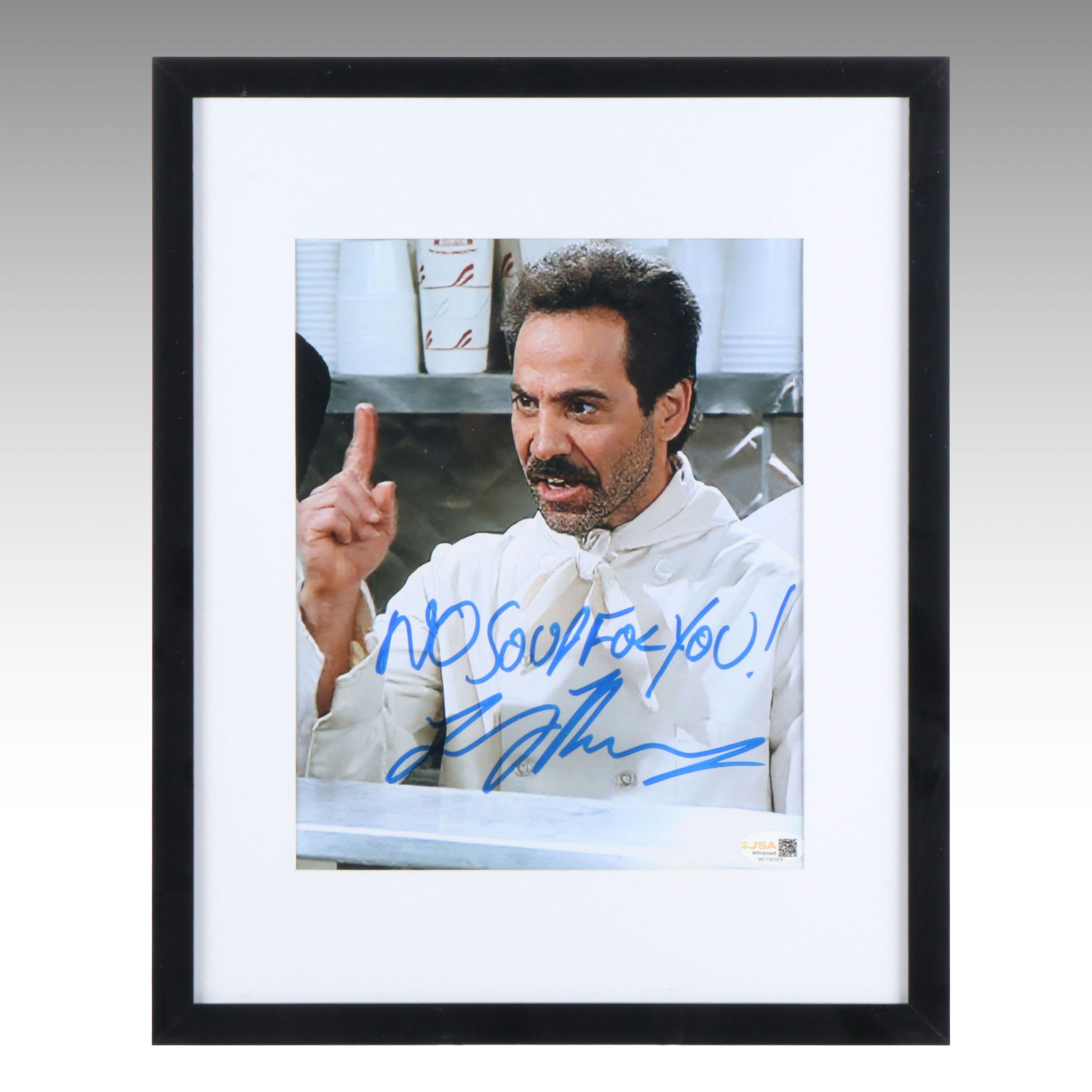 Larry Thomas Signed “No Soup For You!” Seinfeld Print in Matted Frame, JSA