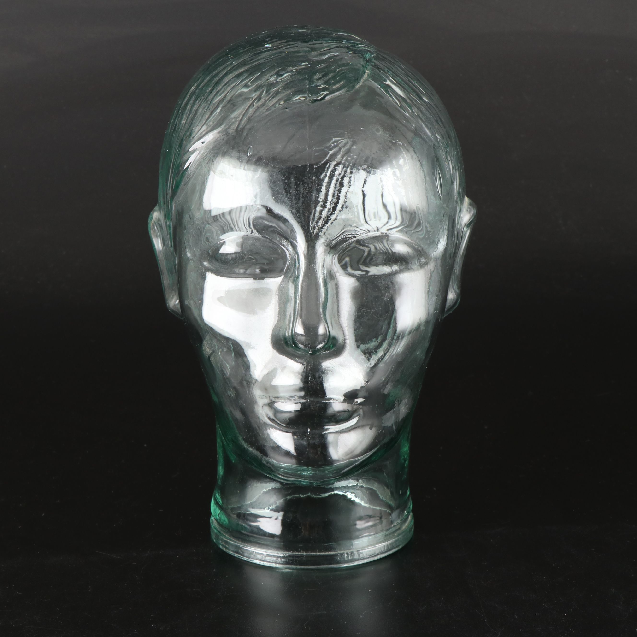 Postmodern Clear Glass Mannequin Head