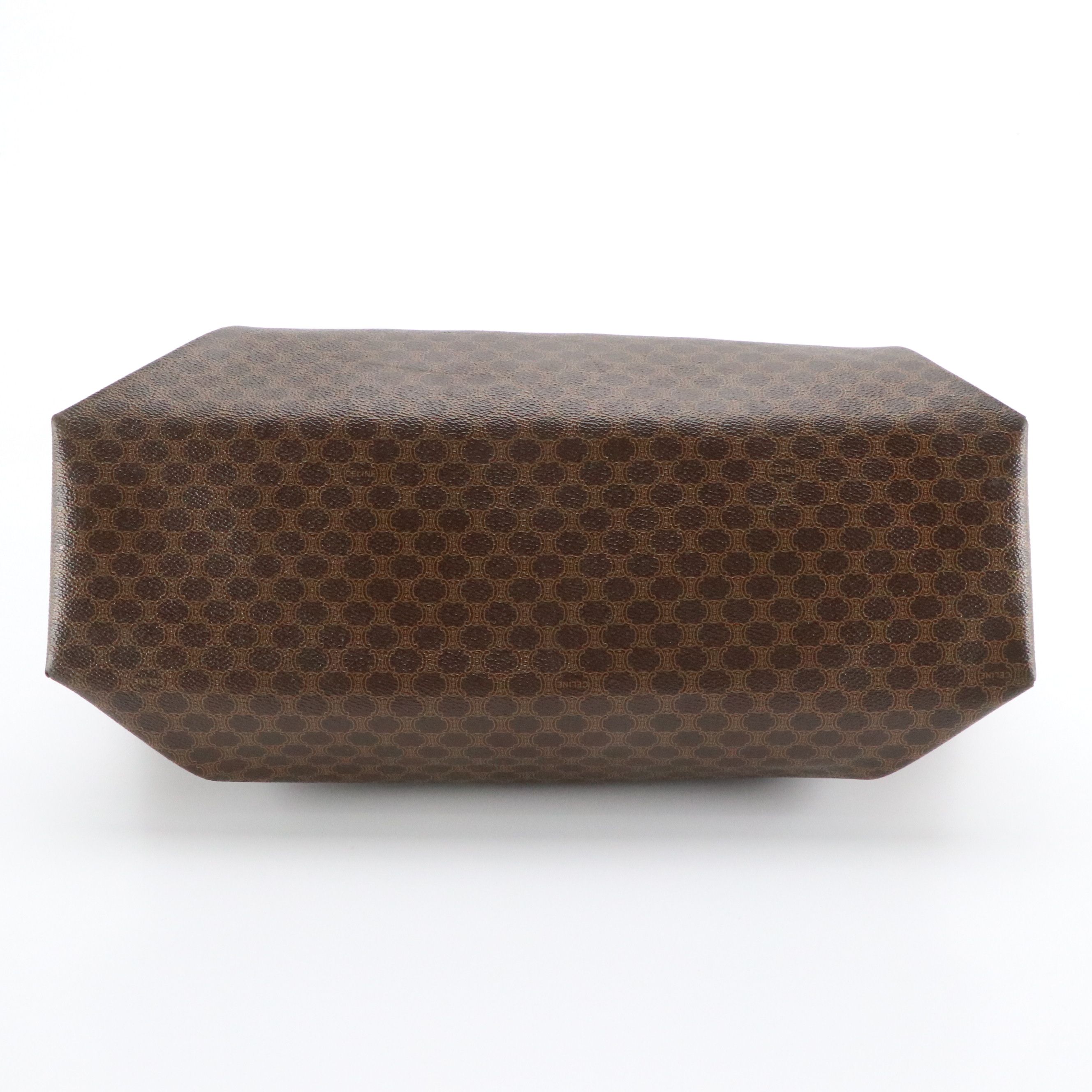 Celine Large Tote Bag in Dark Brown Macadam Canvas and Leather