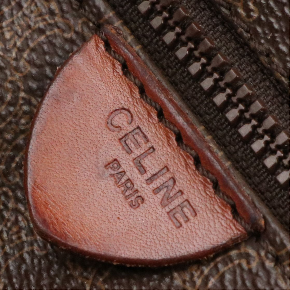 Celine Large Tote Bag in Dark Brown Macadam Canvas and Leather