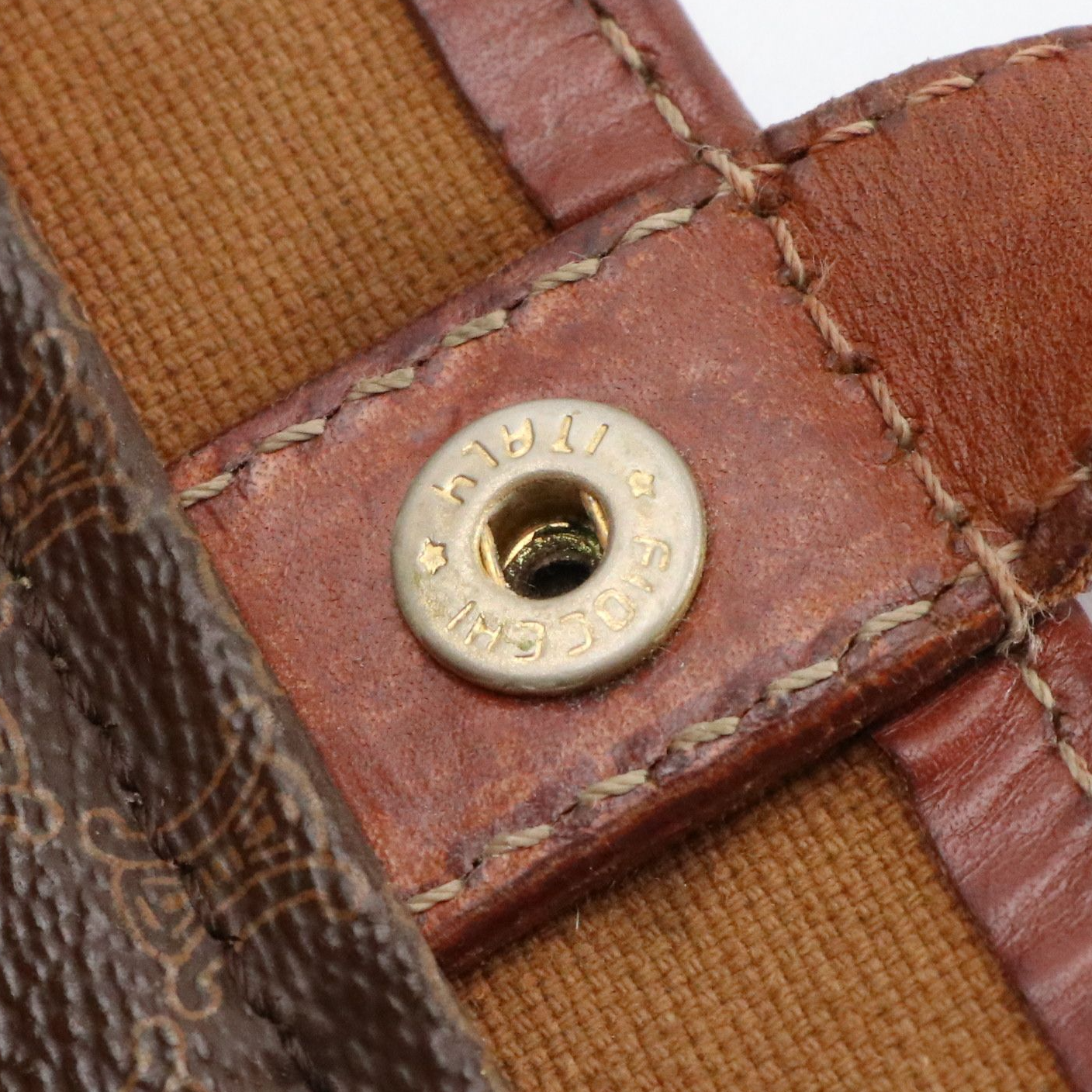 Celine Large Tote Bag in Dark Brown Macadam Canvas and Leather