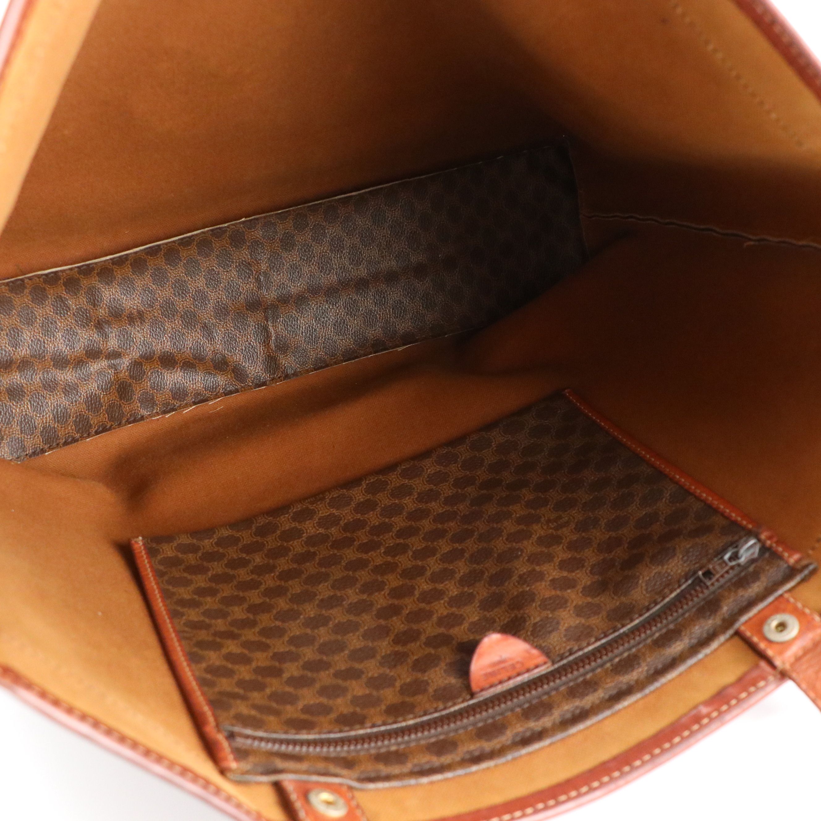 Celine Large Tote Bag in Dark Brown Macadam Canvas and Leather