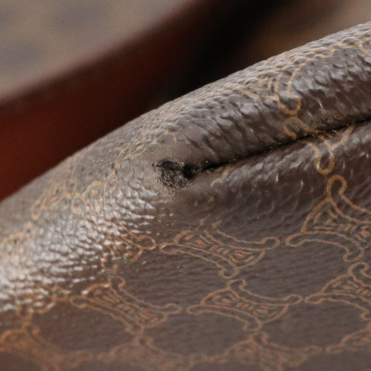 Celine Large Tote Bag in Dark Brown Macadam Canvas and Leather