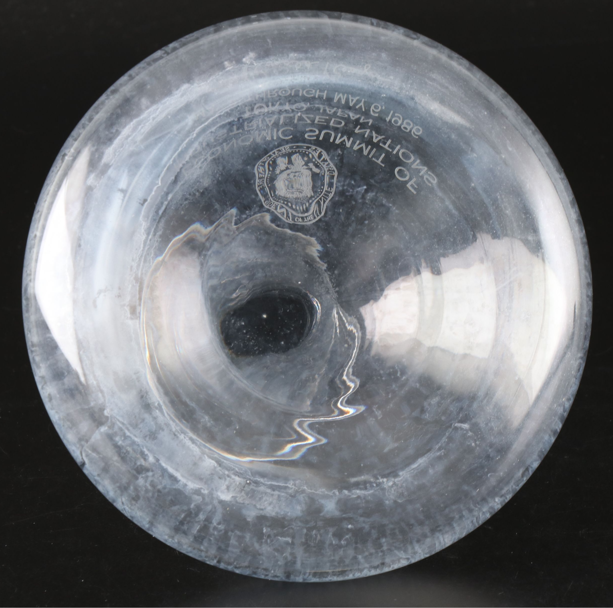 Economic Summit of Industrialized Nations Ronald Reagan Glass Decanter