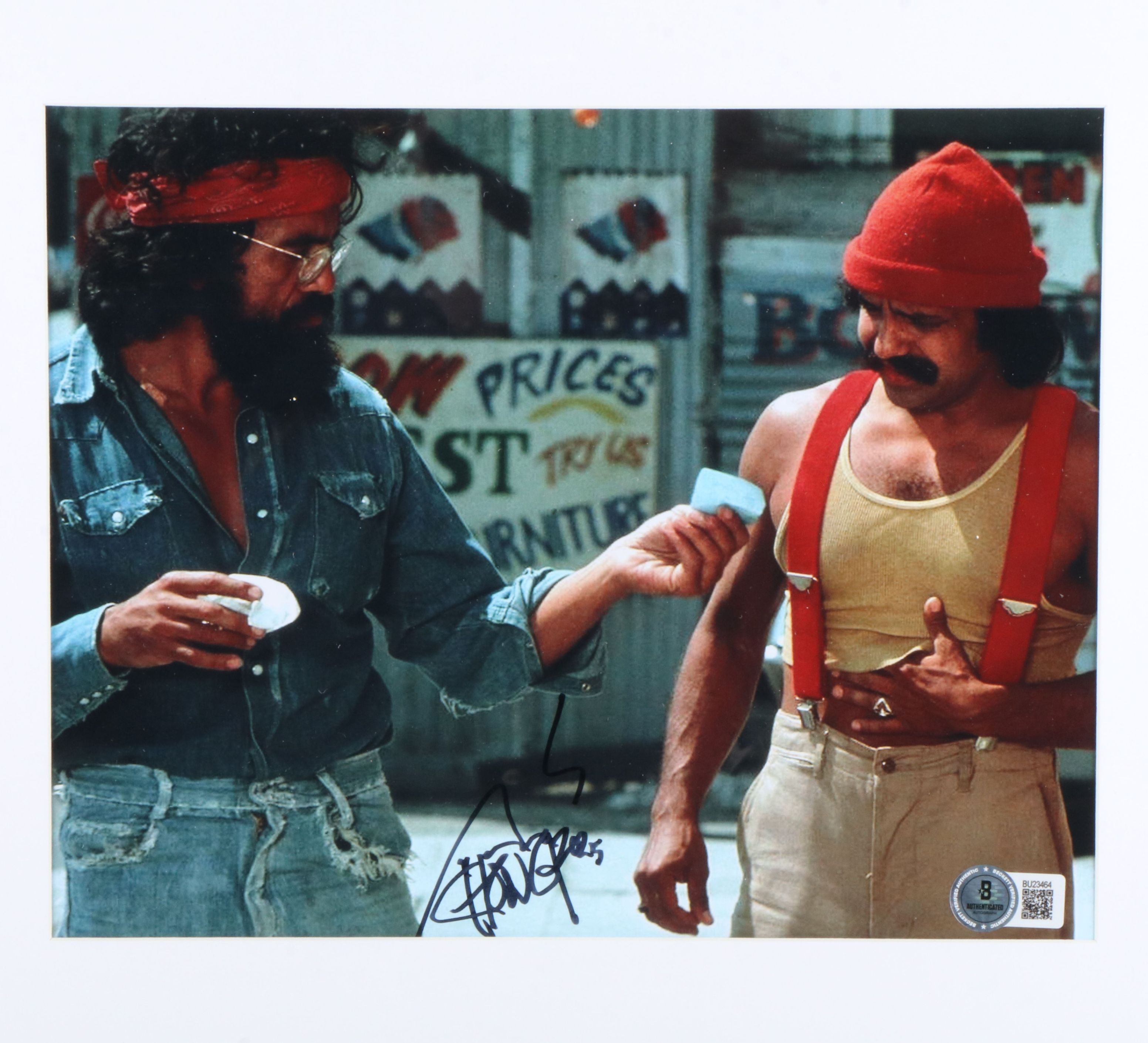 Tommy Chong Signed “Cheech and Chong” Print in Matted Frame, Beckett