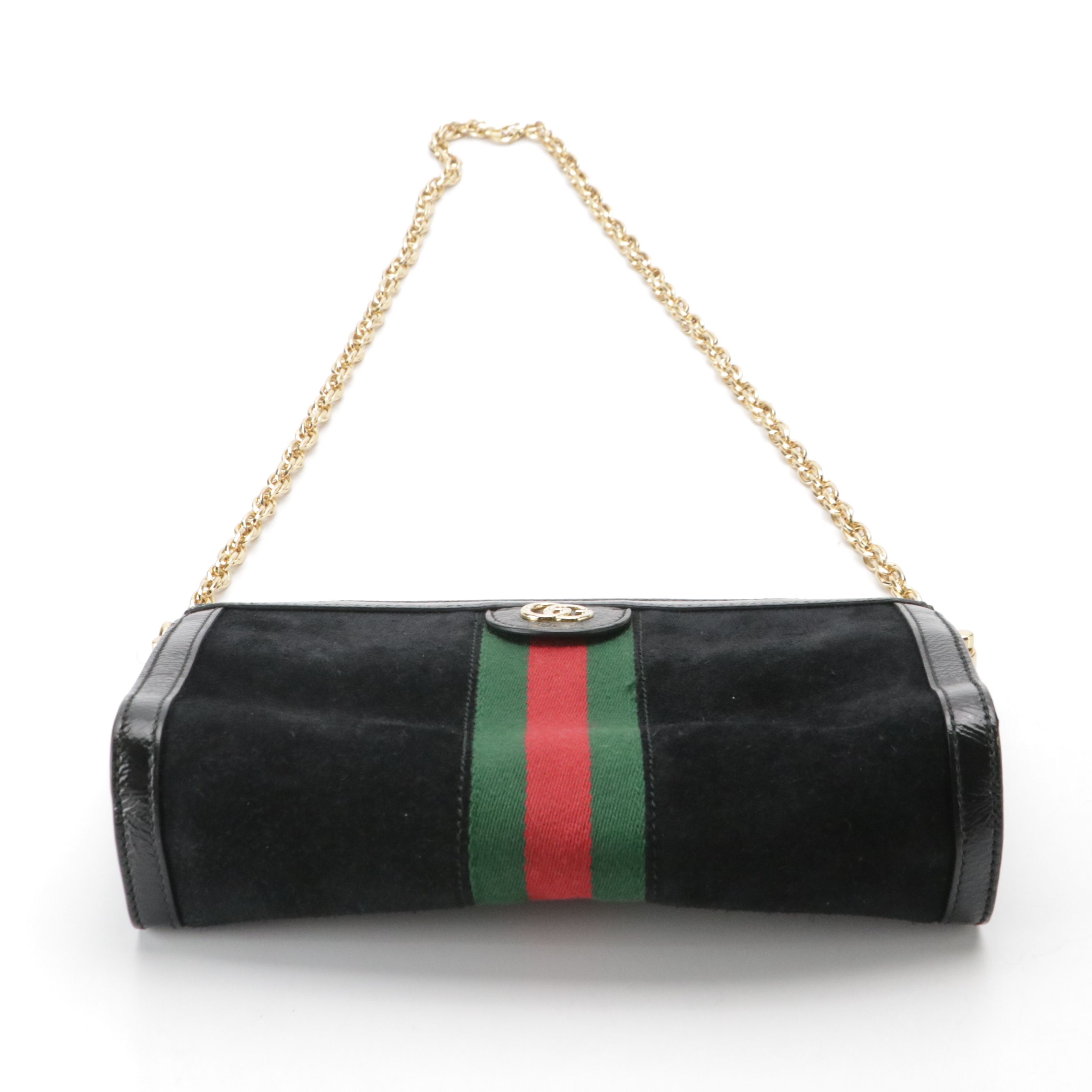 Gucci Ophidia Small Shoulder Bag in Black Suede