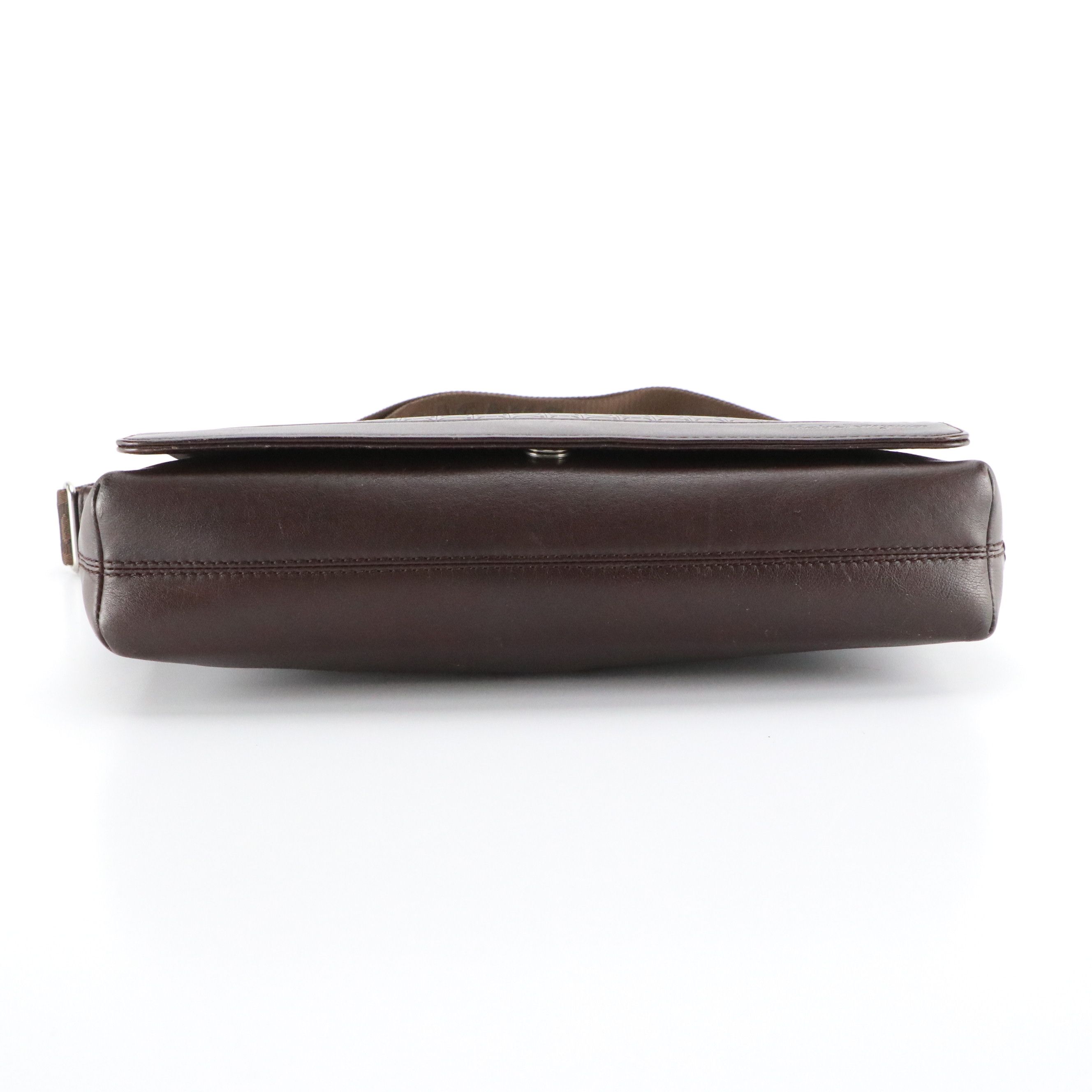 Salvatore Ferragamo Flap Messenger Bag in Gancini Pattern Embossed Leather