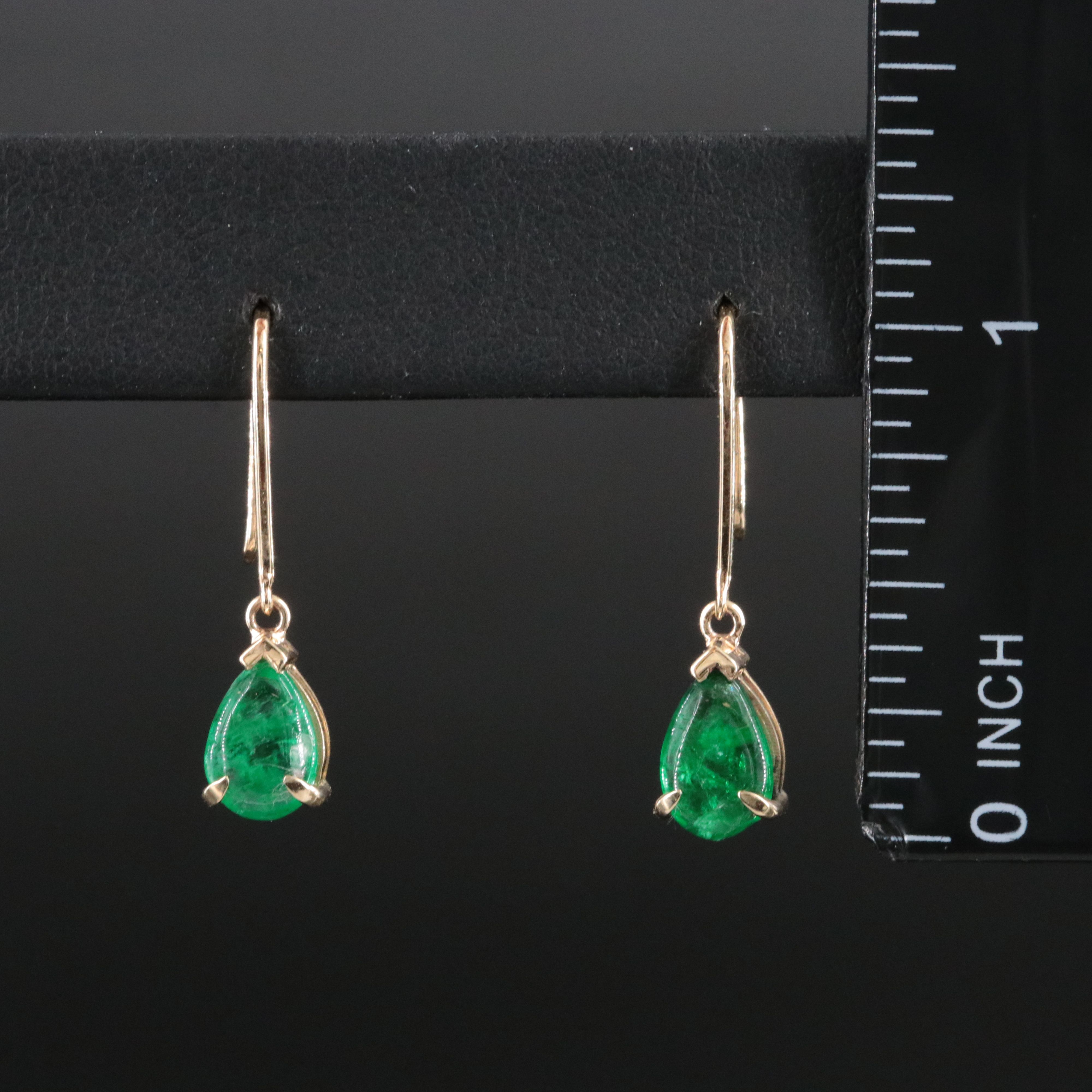 14K 2.08 CTW Emerald Earrings