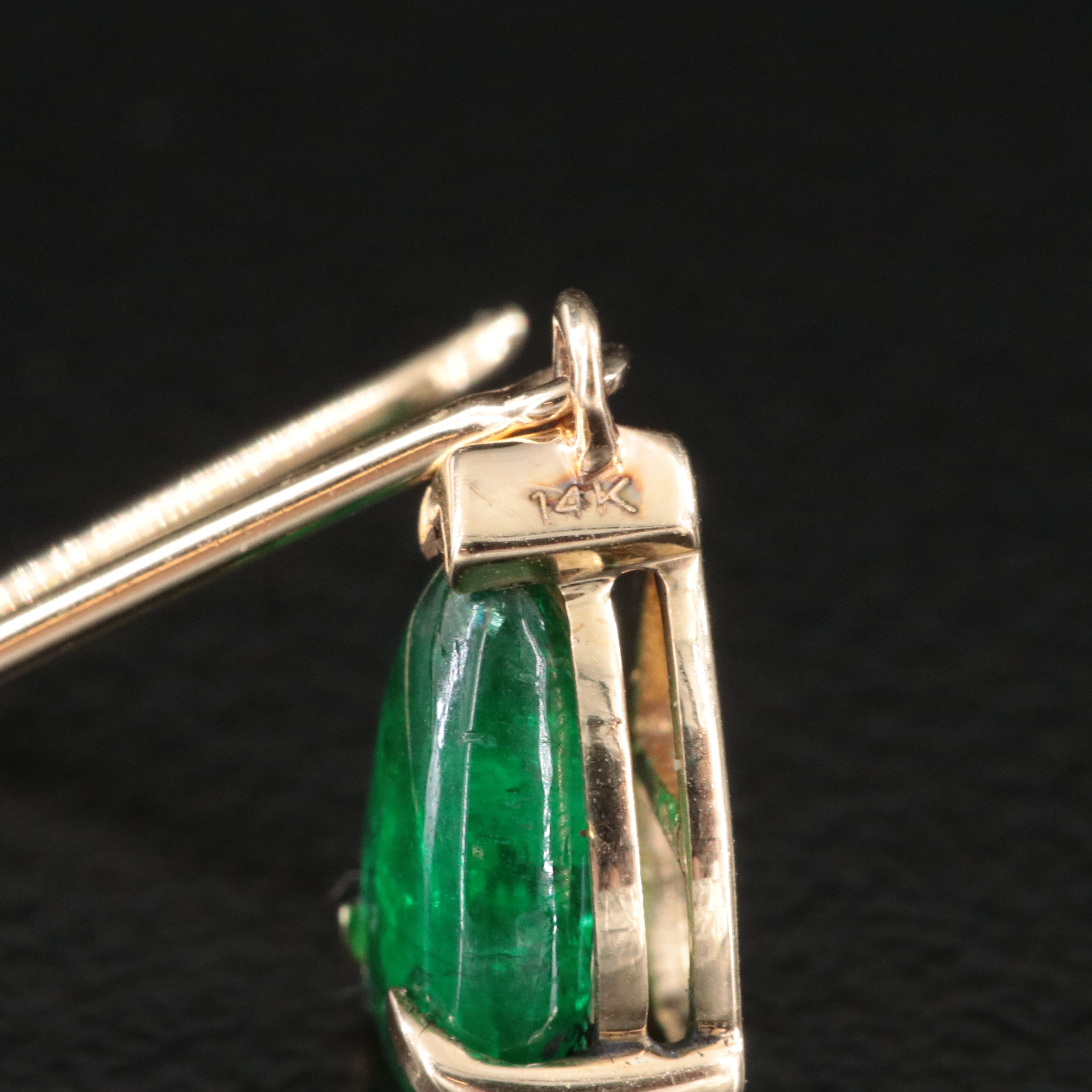 14K 2.08 CTW Emerald Earrings