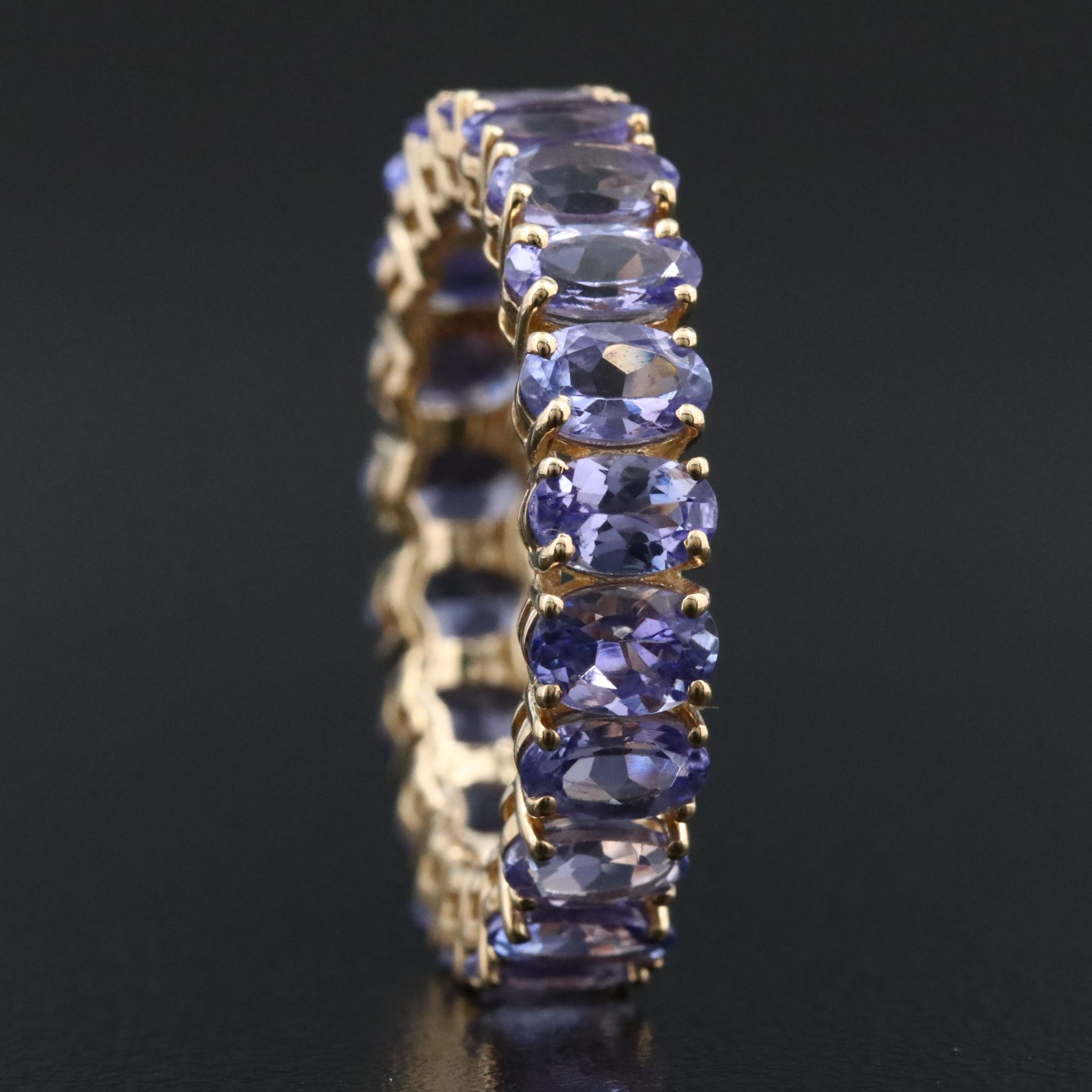 14K 4.63 CTW Tanzanite Eternity Band