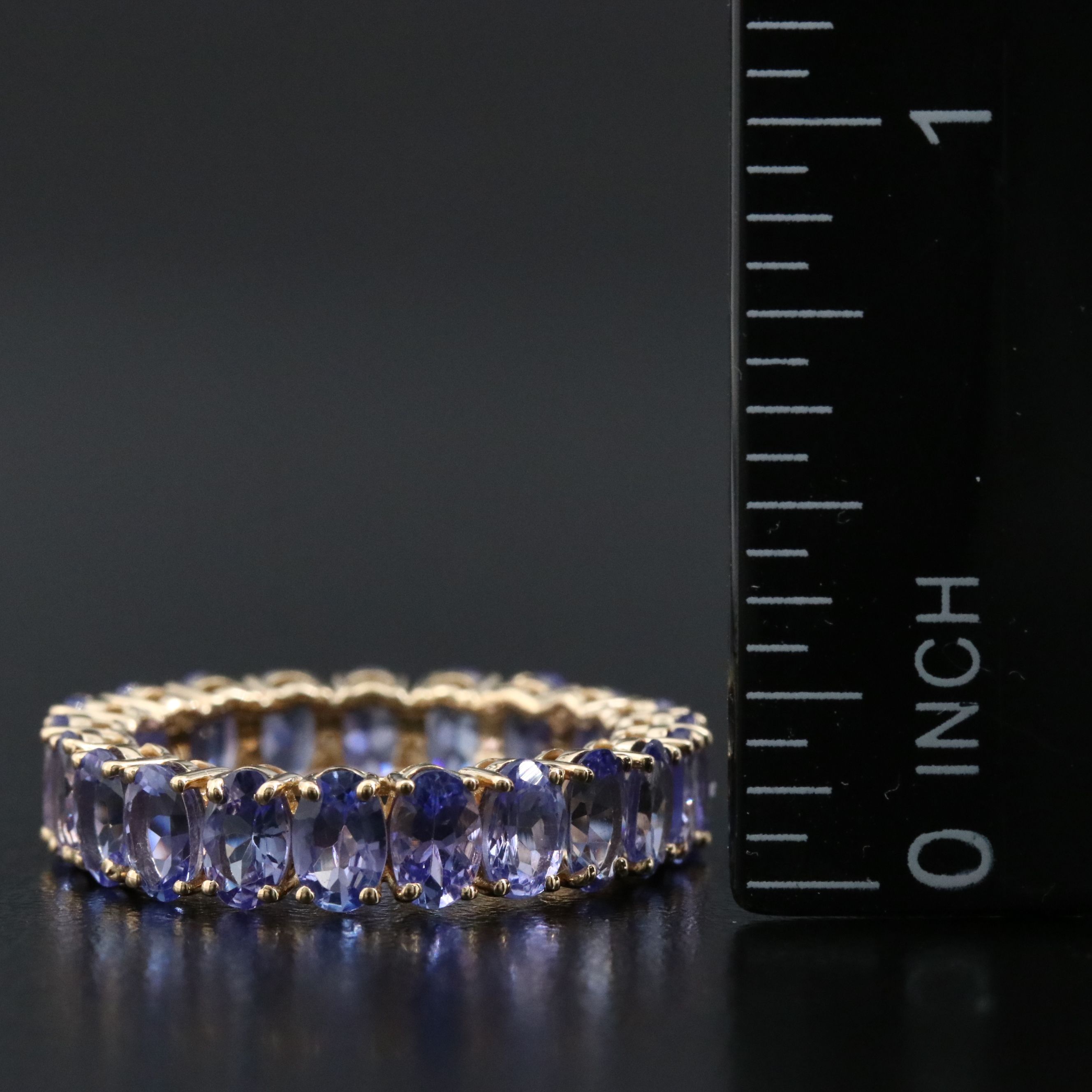 14K 4.63 CTW Tanzanite Eternity Band