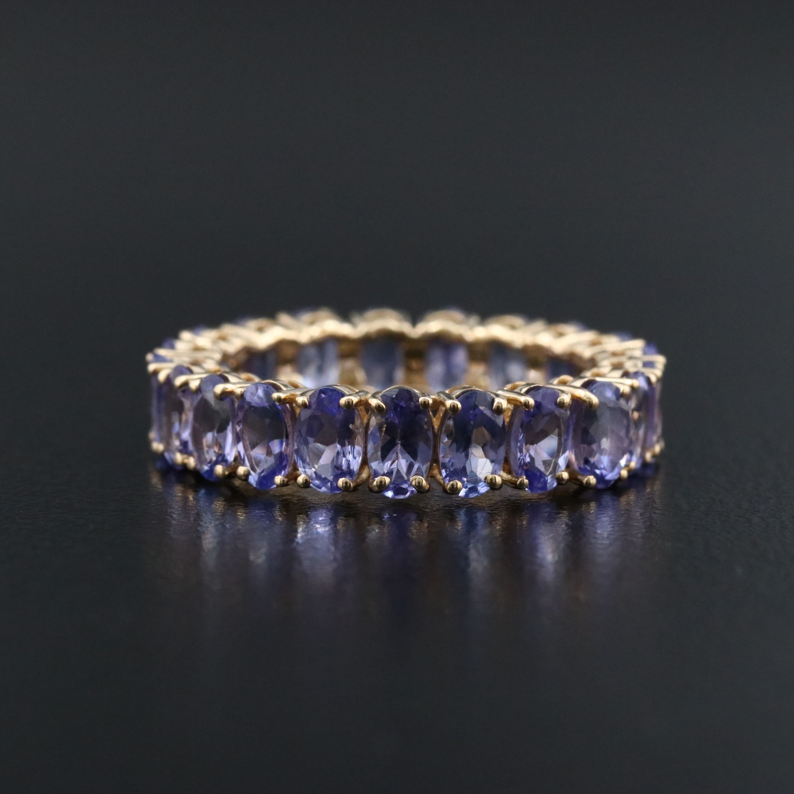 14K 4.63 CTW Tanzanite Eternity Band