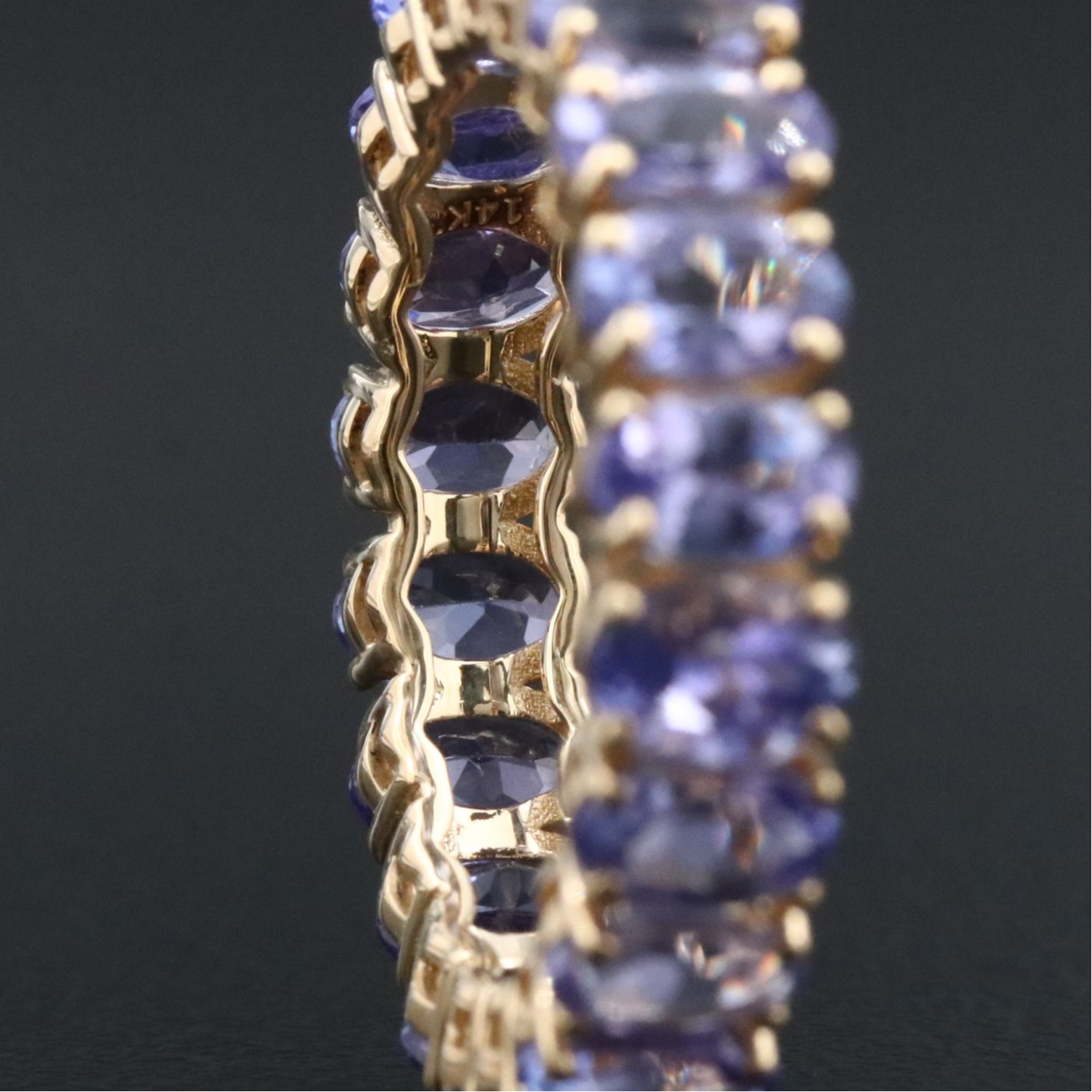 14K 4.63 CTW Tanzanite Eternity Band