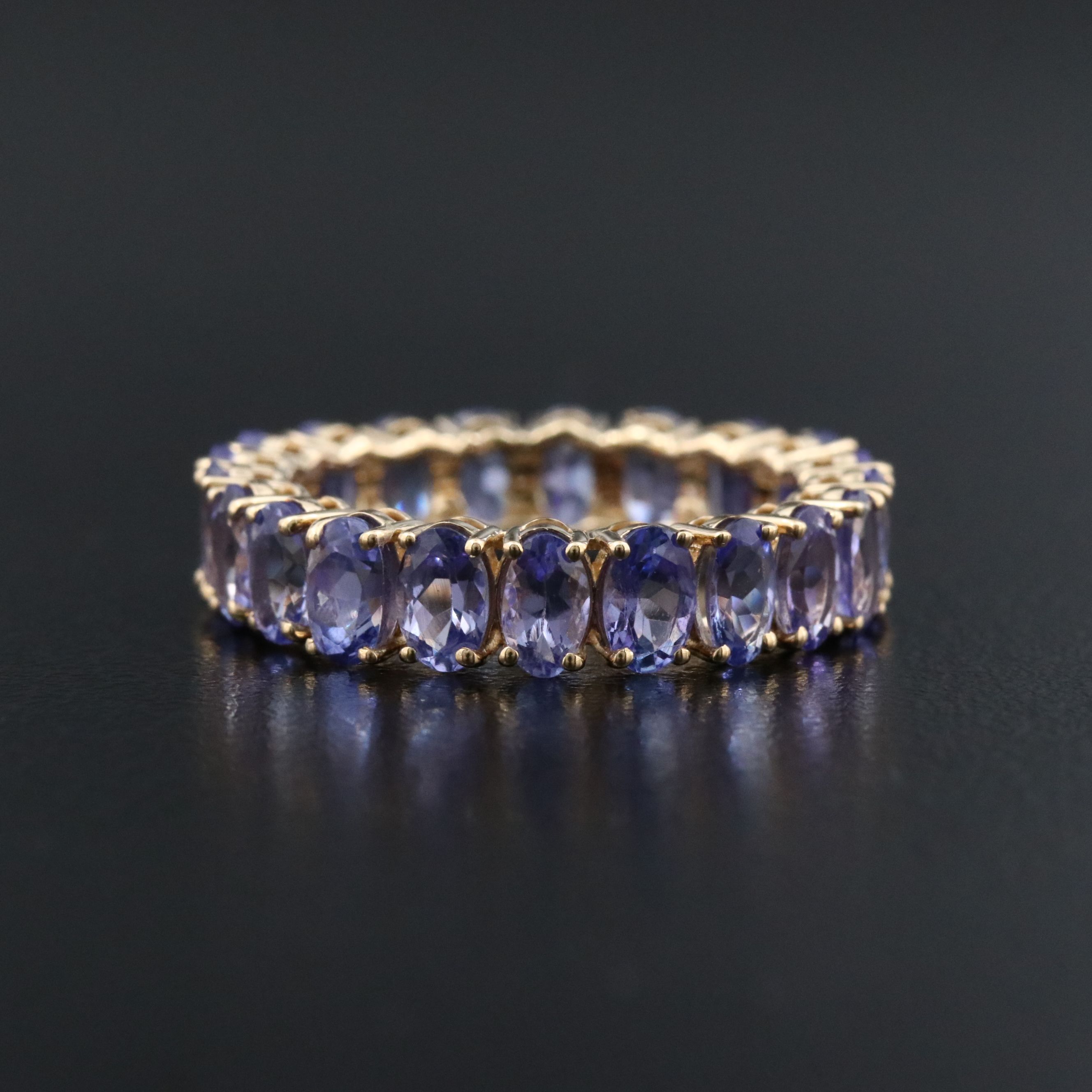 14K 4.63 CTW Tanzanite Eternity Band