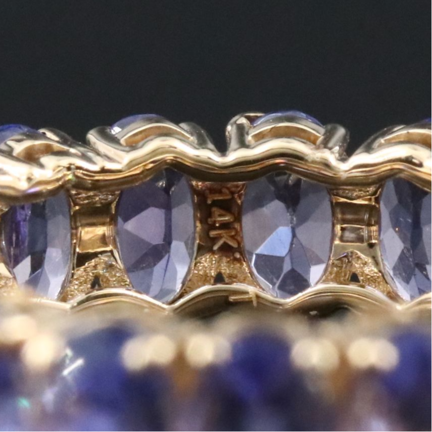14K 4.63 CTW Tanzanite Eternity Band
