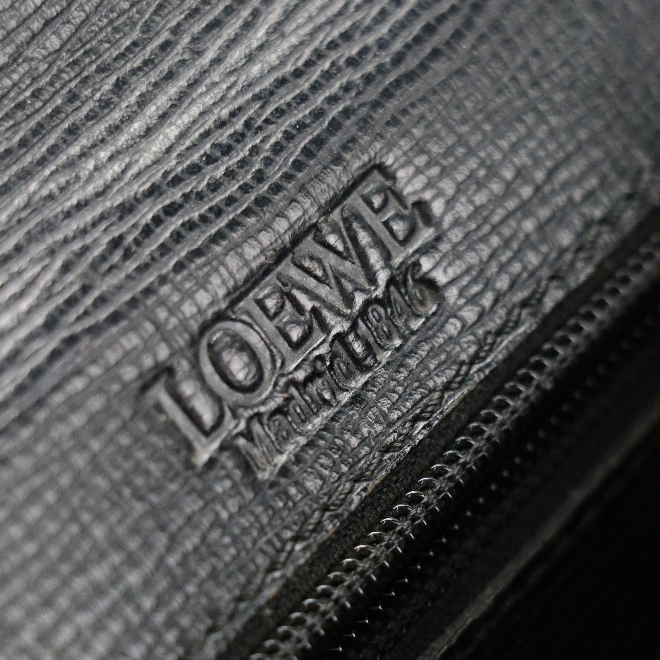 Loewe Briefcase in Black Textured Leather