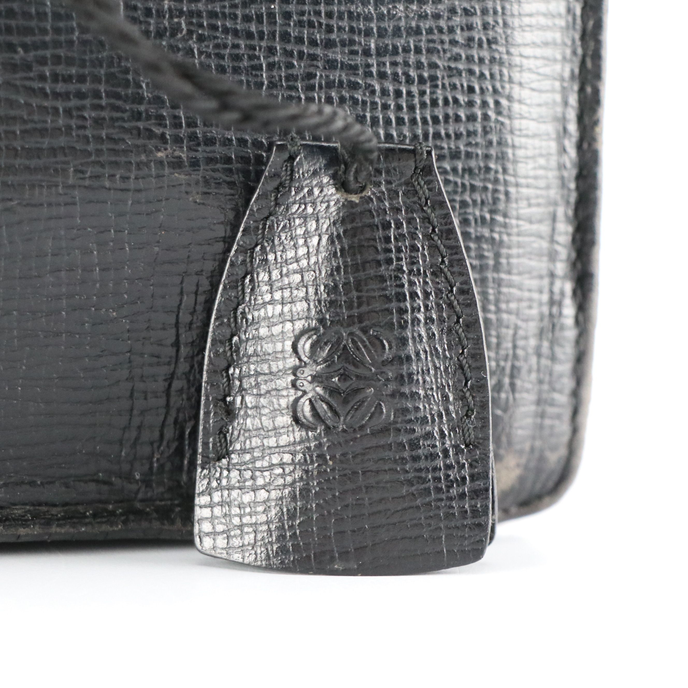Loewe Briefcase in Black Textured Leather