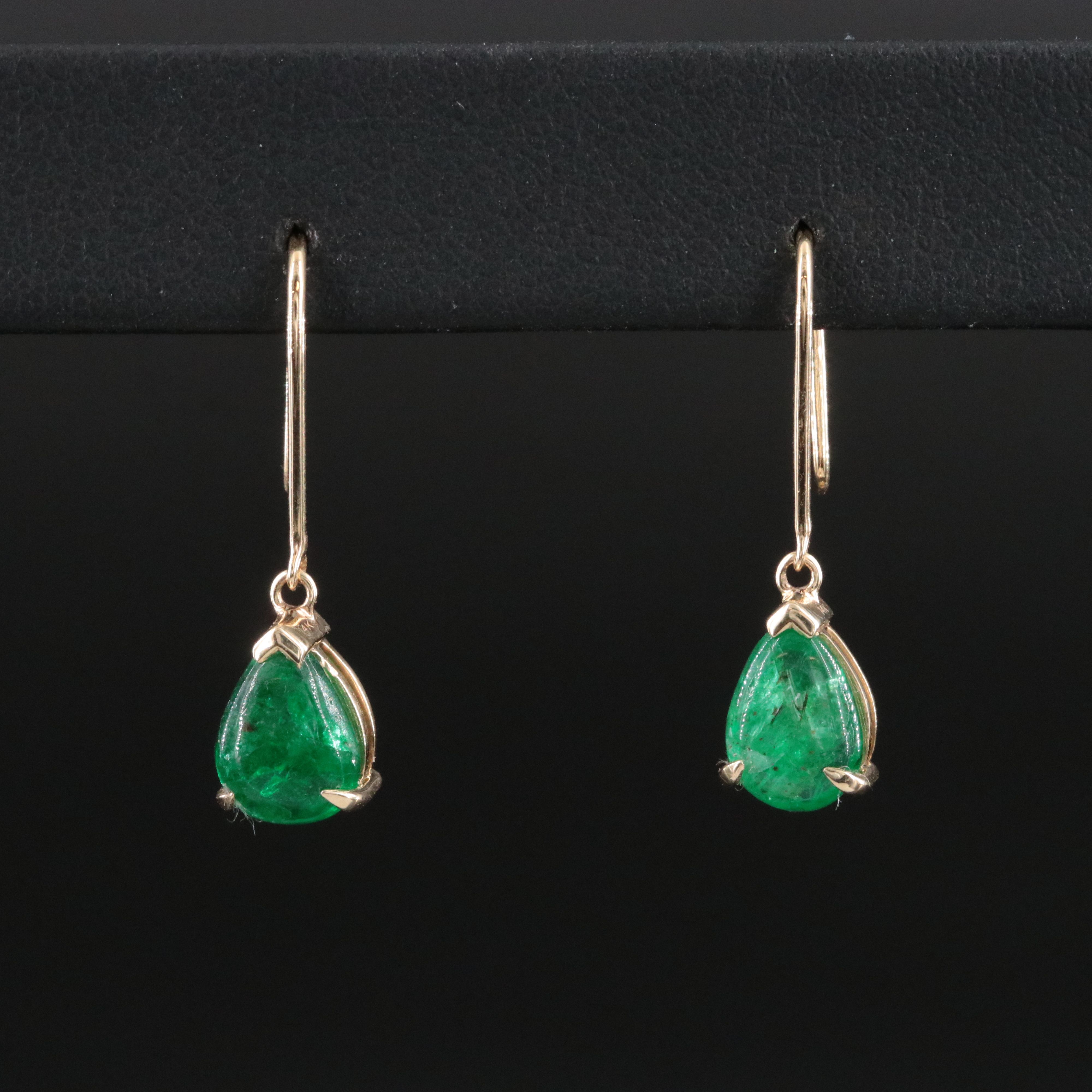 14K 3.08 CTW Emerald Earrings