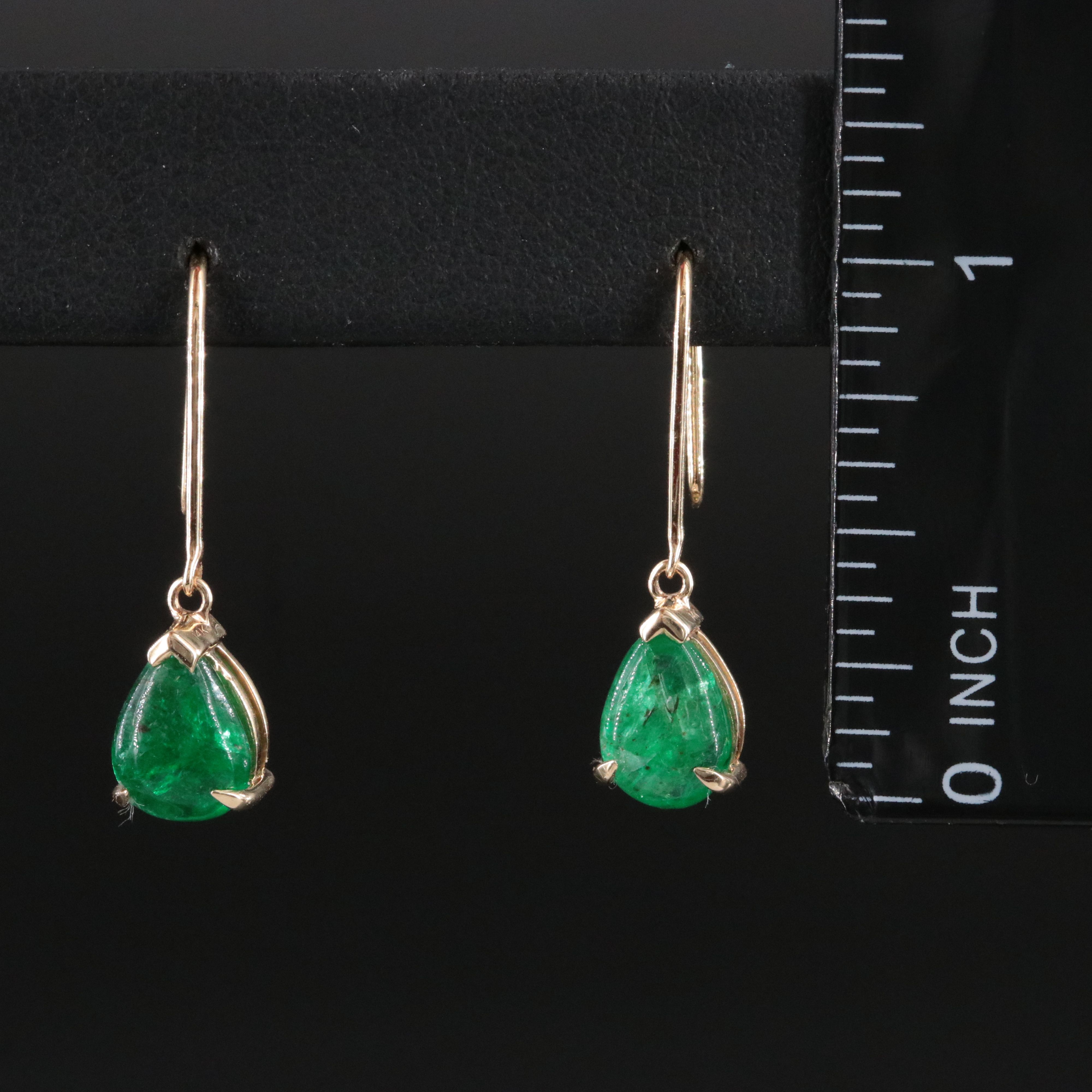 14K 3.08 CTW Emerald Earrings