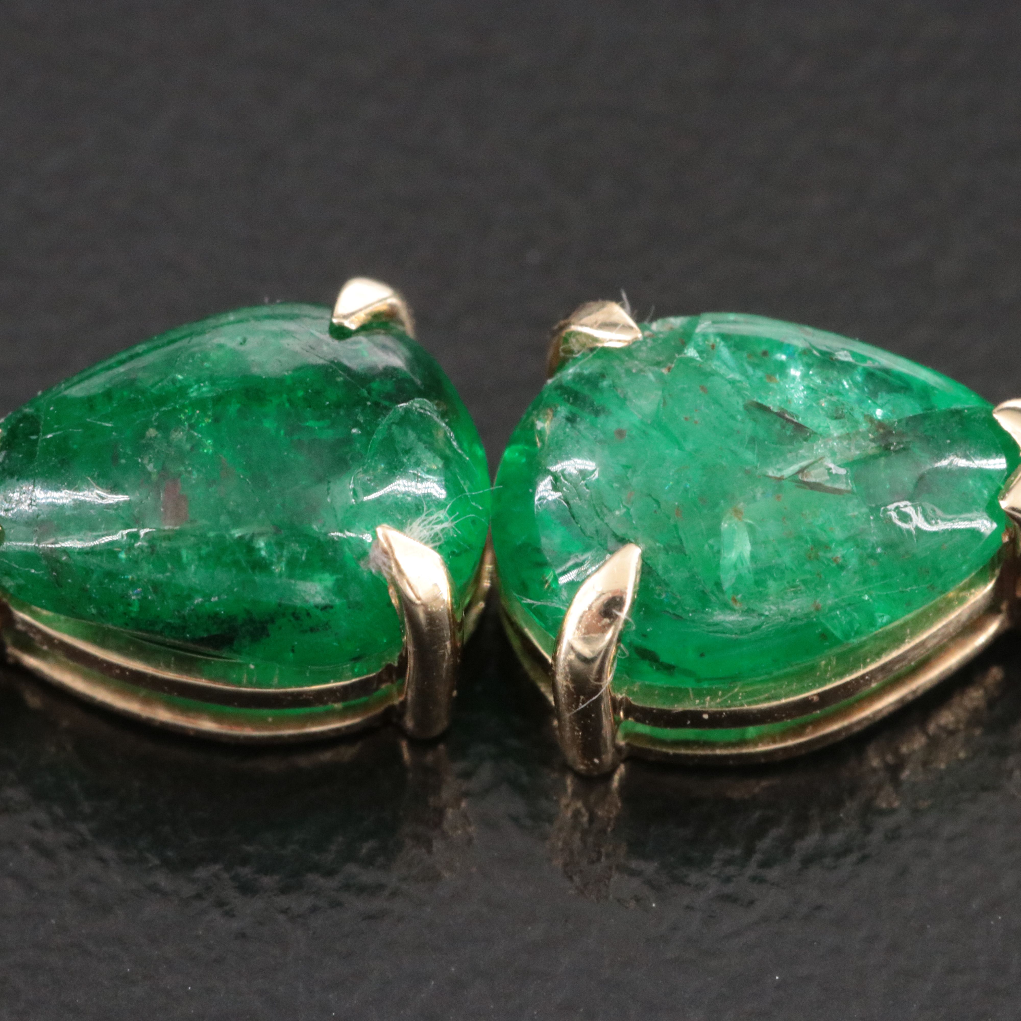 14K 3.08 CTW Emerald Earrings