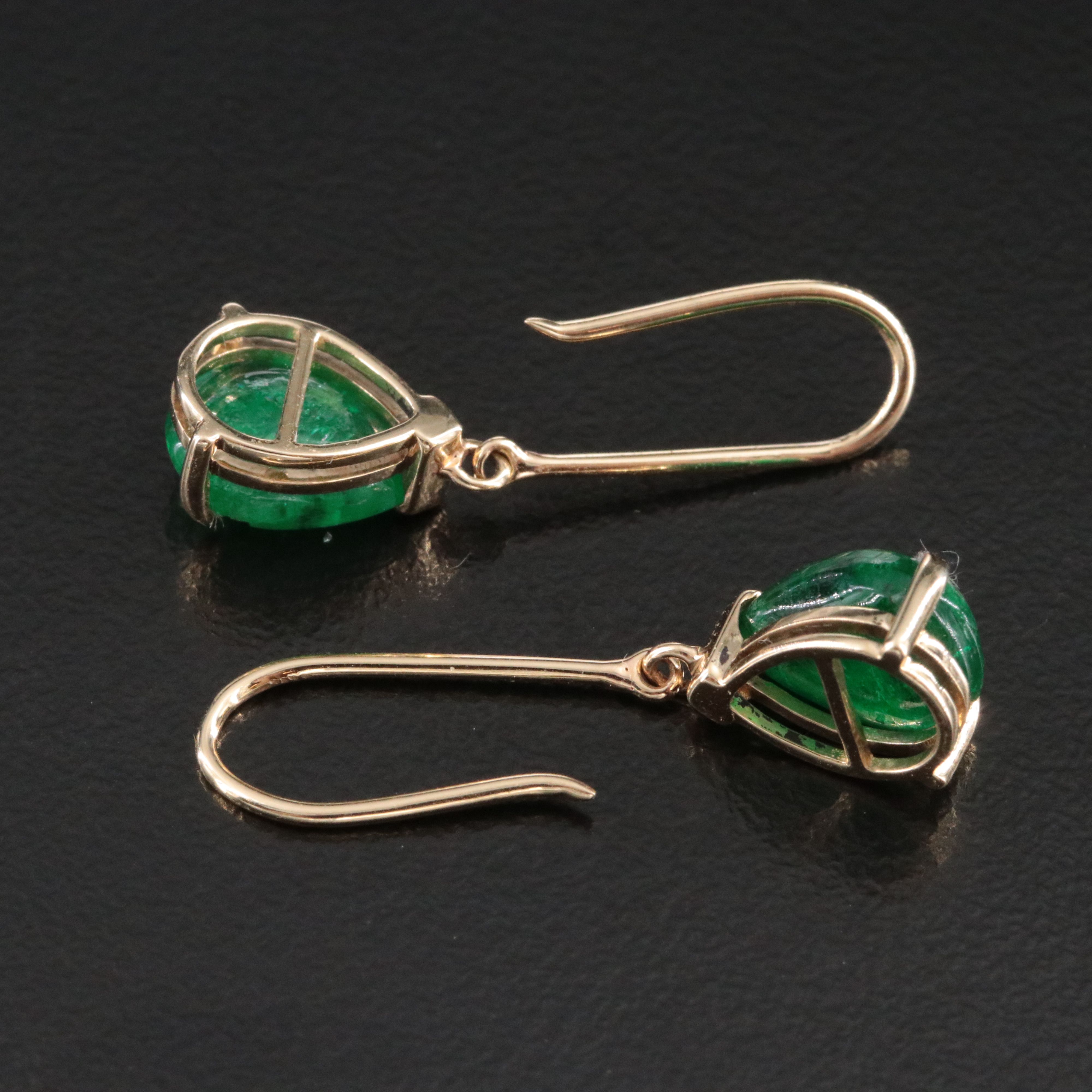14K 3.08 CTW Emerald Earrings