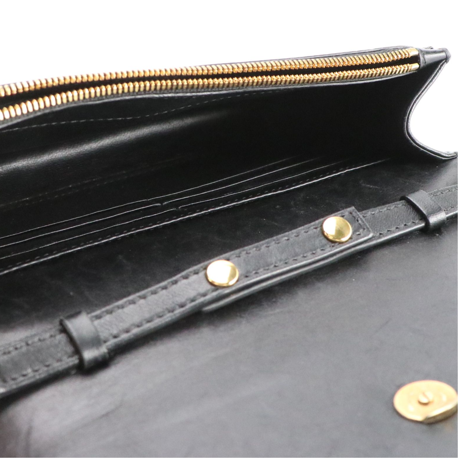 Balenciaga BB Logo Chain Flap Wallet in Black Leather