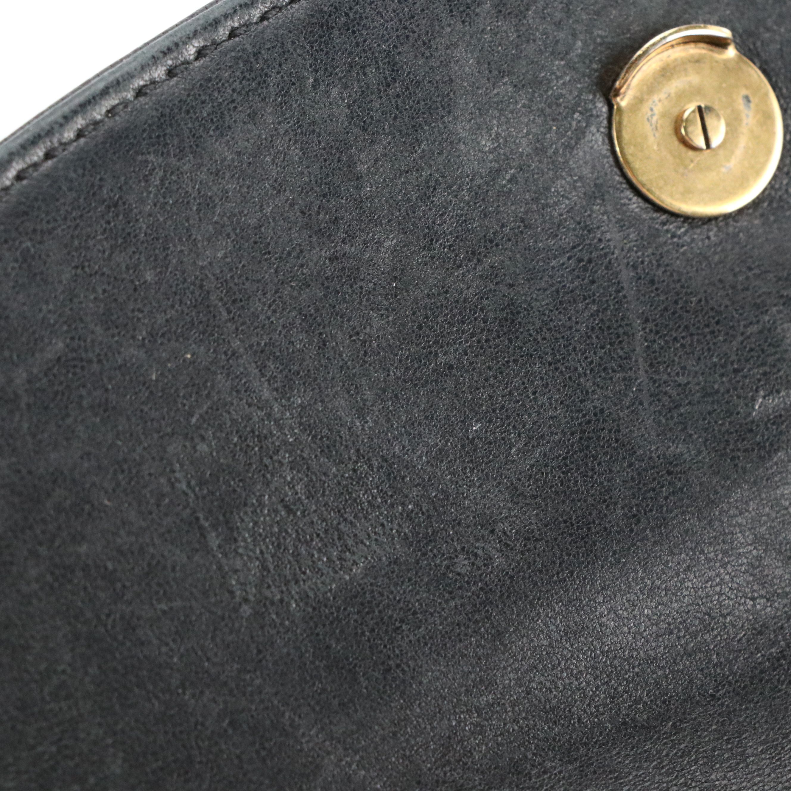 Balenciaga BB Logo Chain Flap Wallet in Black Leather