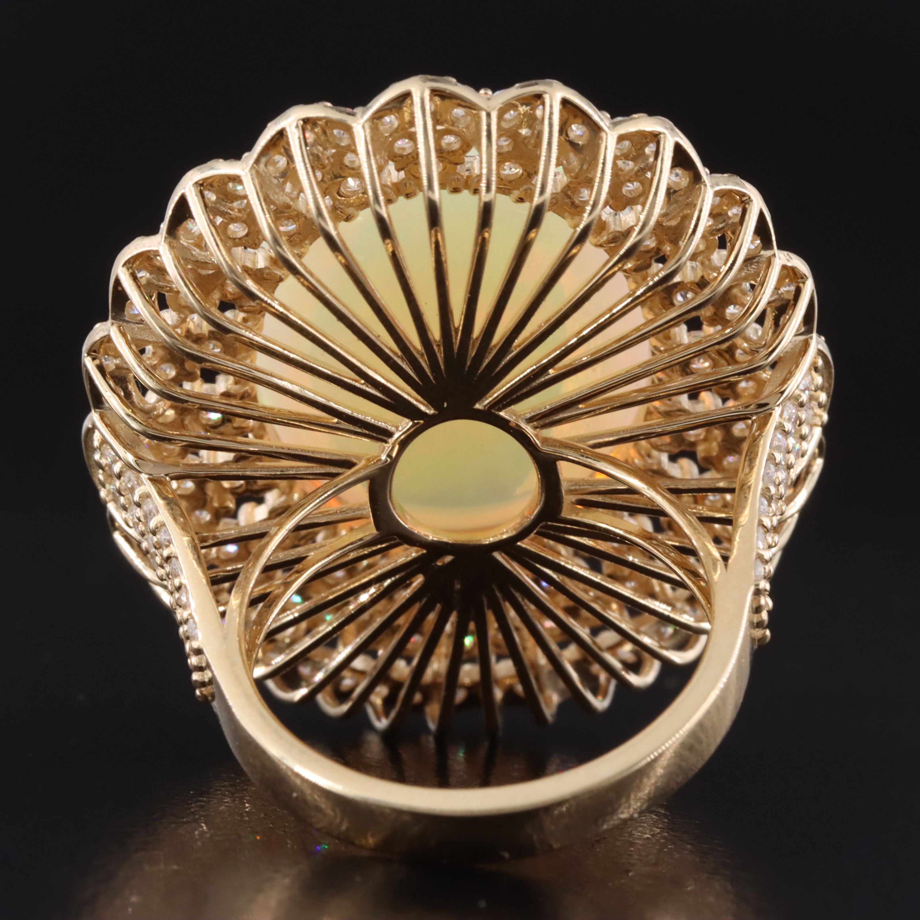 14K 14.40 CTW Opal and 2.28 CTW Diamond Ring