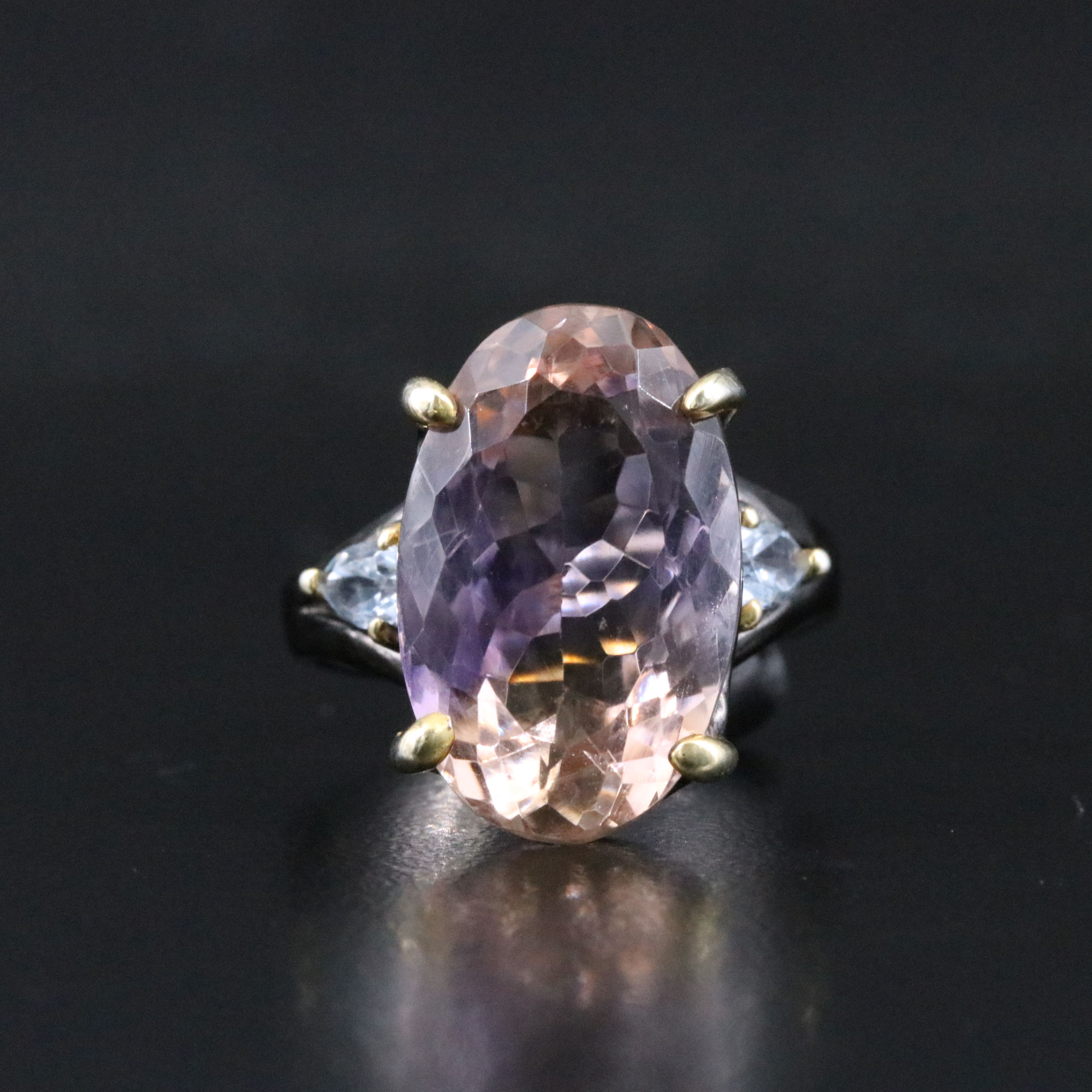 Sterling Ametrine and Blue Topaz Ring