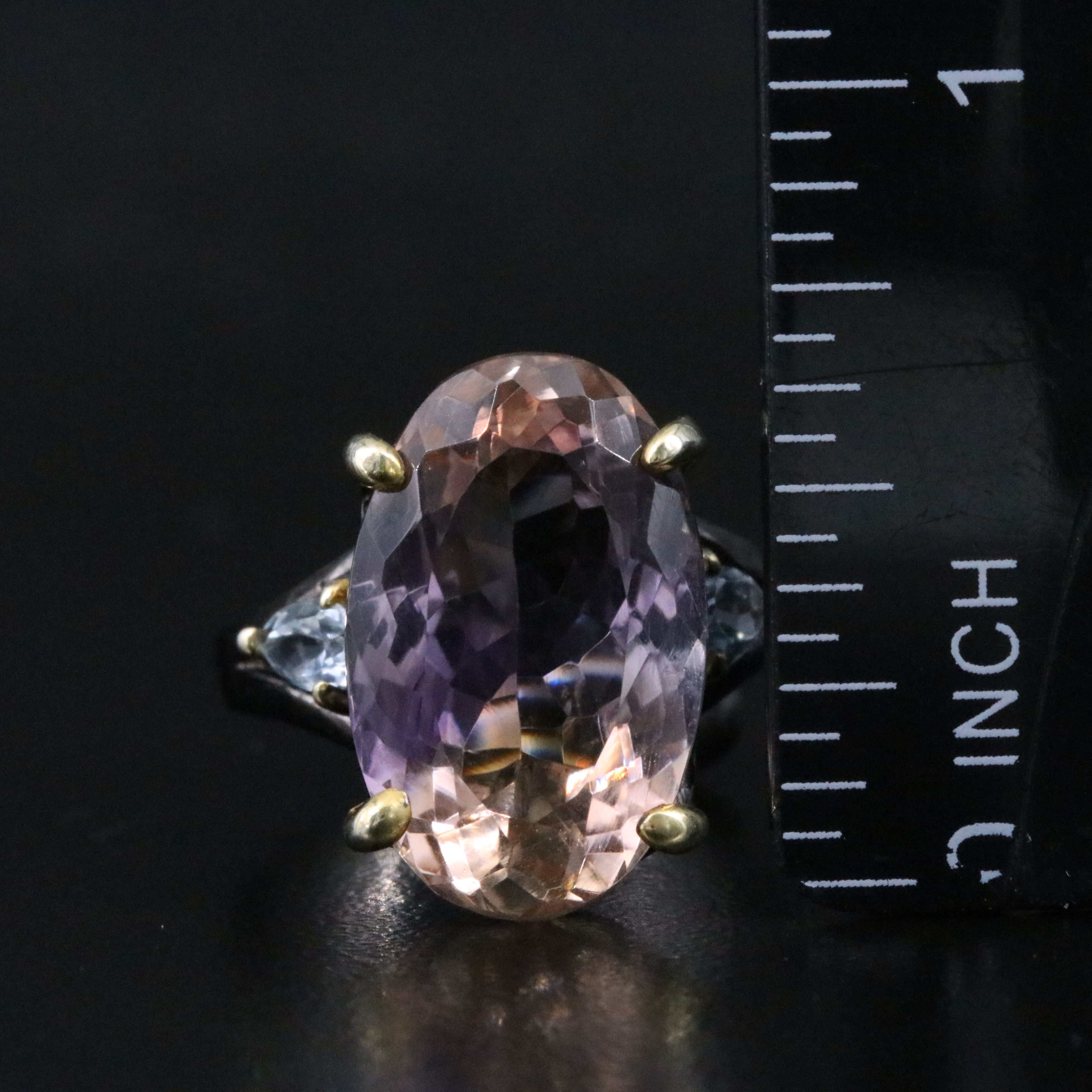 Sterling Ametrine and Blue Topaz Ring