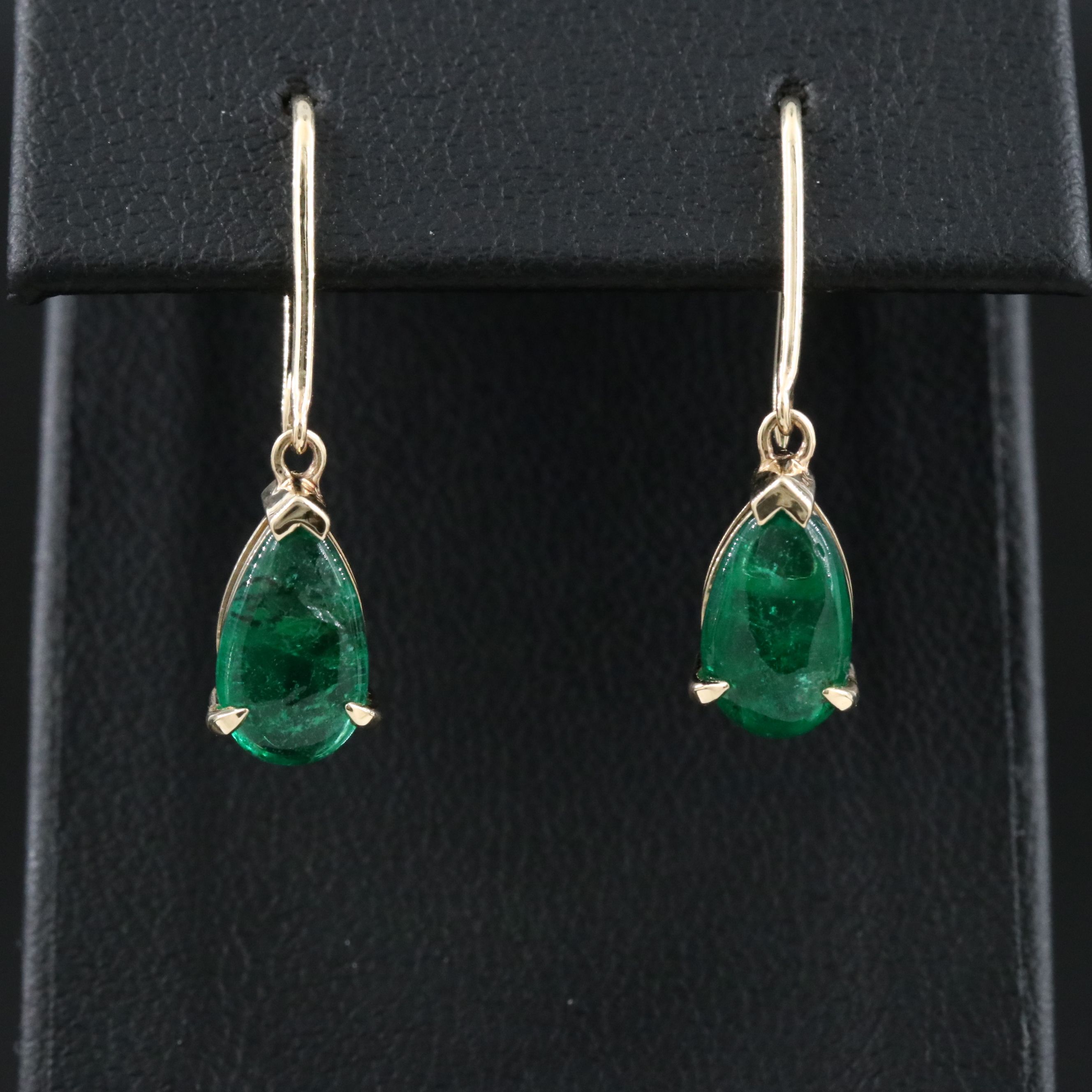 14K 3.02 CTW Emerald Earrings
