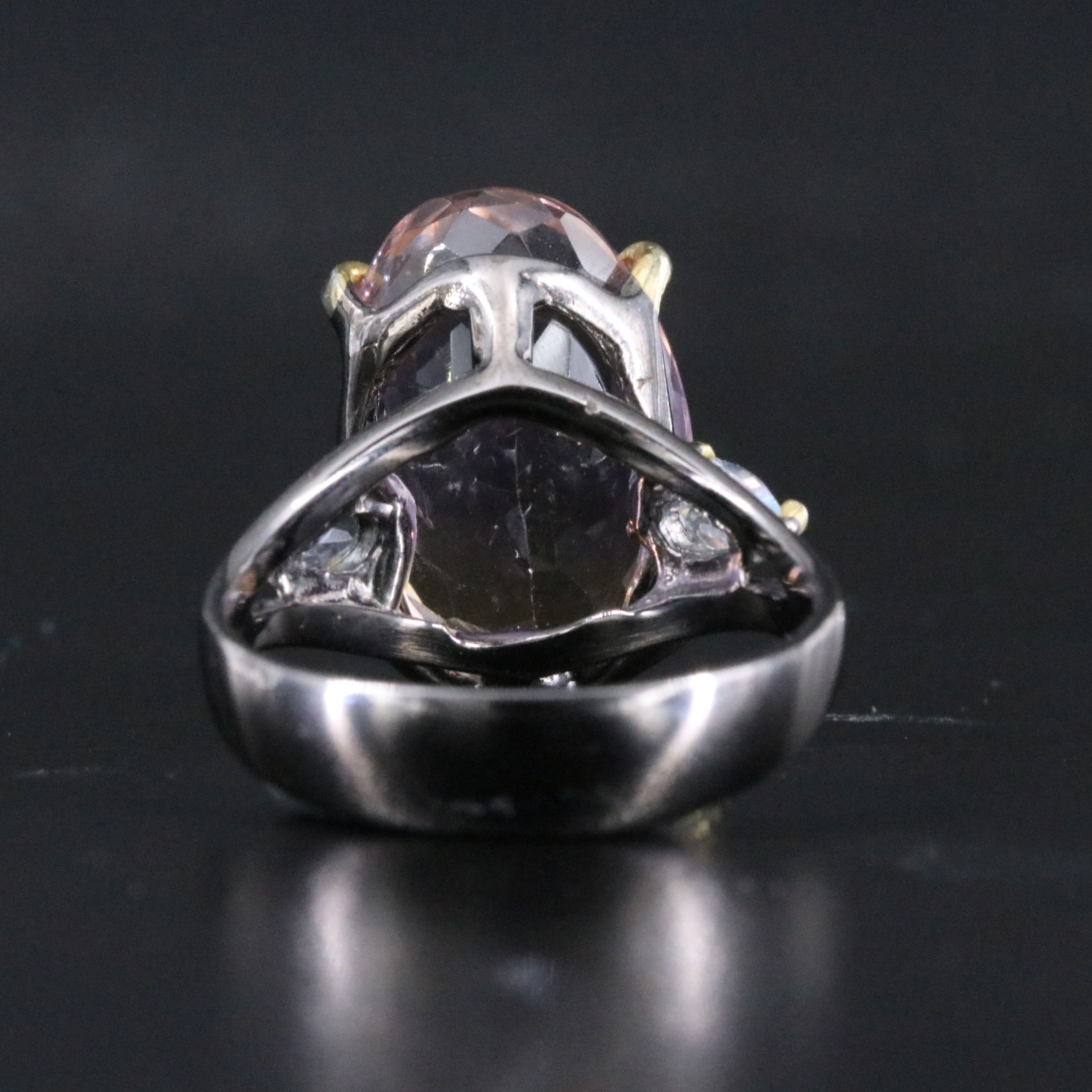 Sterling Ametrine and Blue Topaz Ring